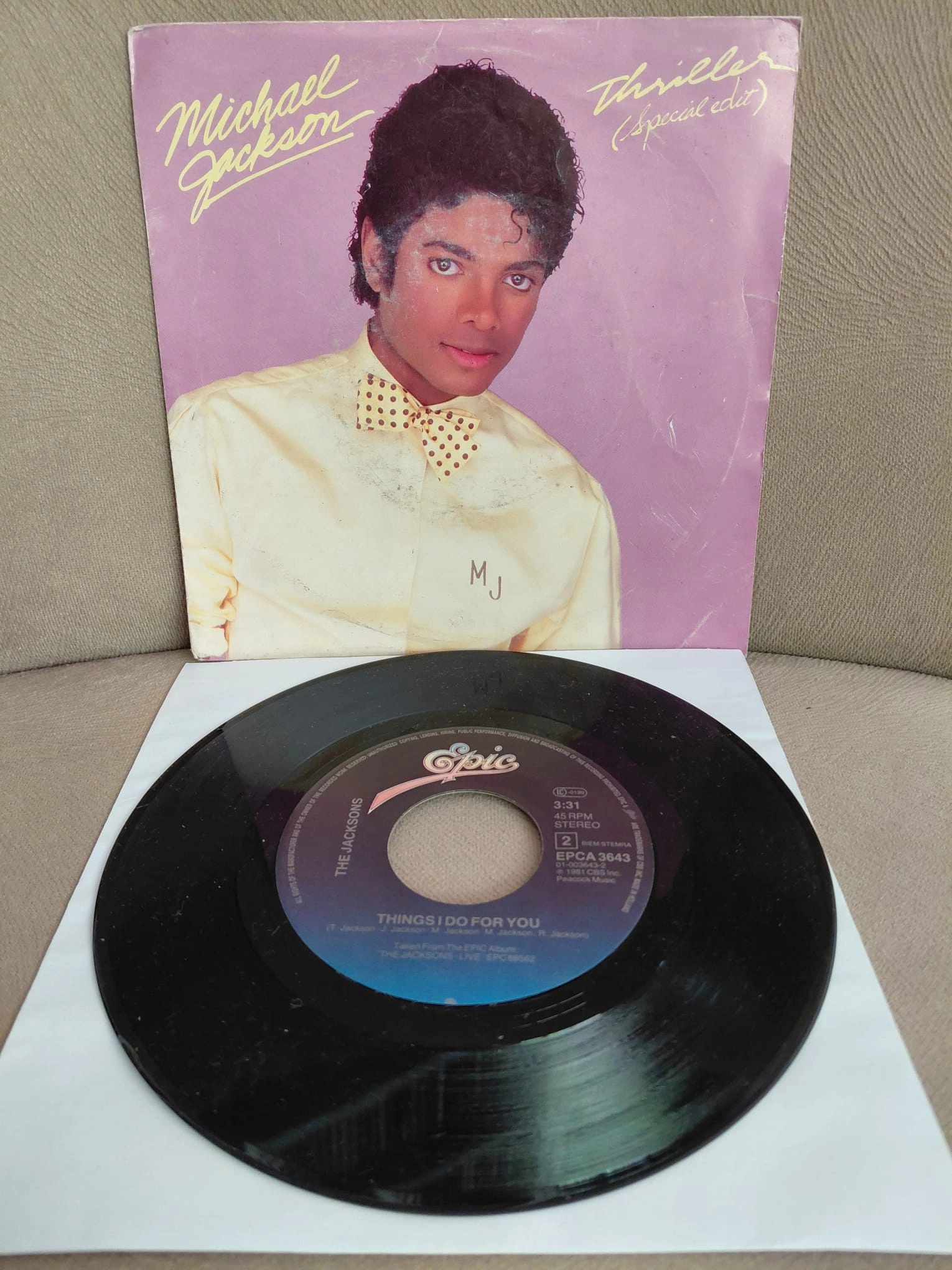MICHAEL JACKSON -  Thriller  -  1983 Hollanda Basım  45lik Plak-2.el