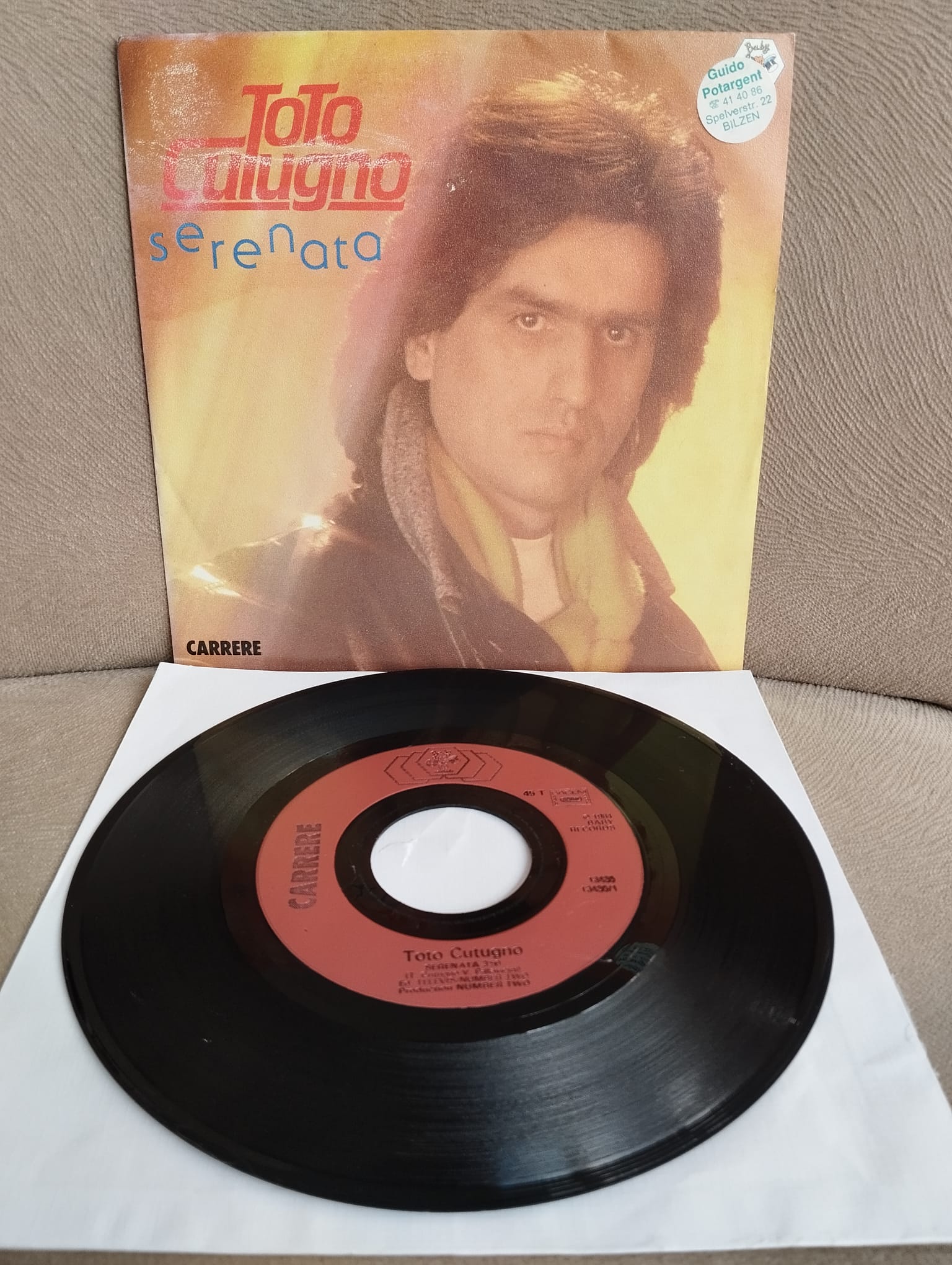 TOTO CUTUGNO - Serenata - 1984 Fransa Basım 45 LİK PLAK - 2. El