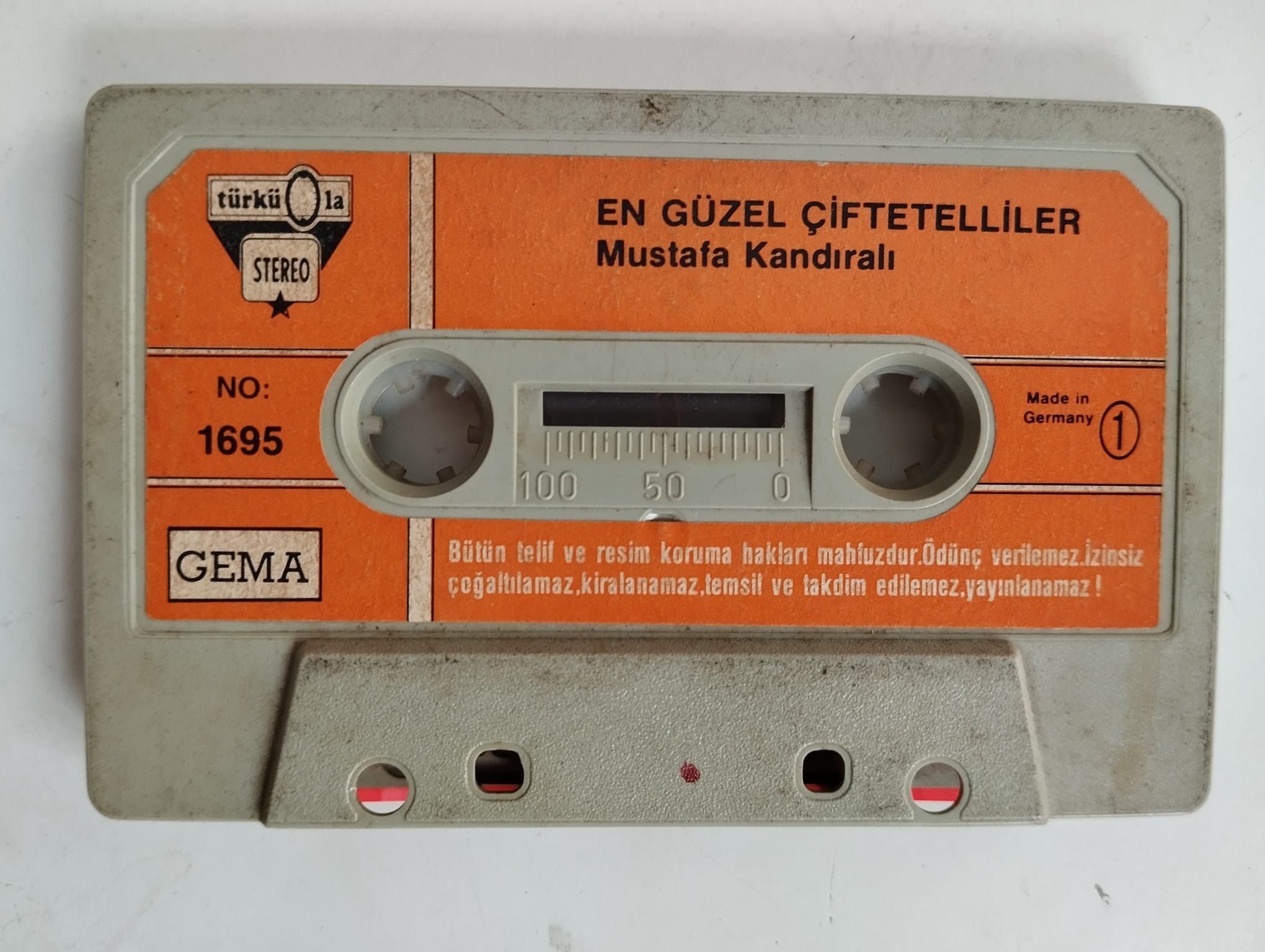 Mustafa kandıralı - En Güzel Çiftetelliler -  Almanya Basım  Nadir Kaset / Türküola -Kapaksız-2.el