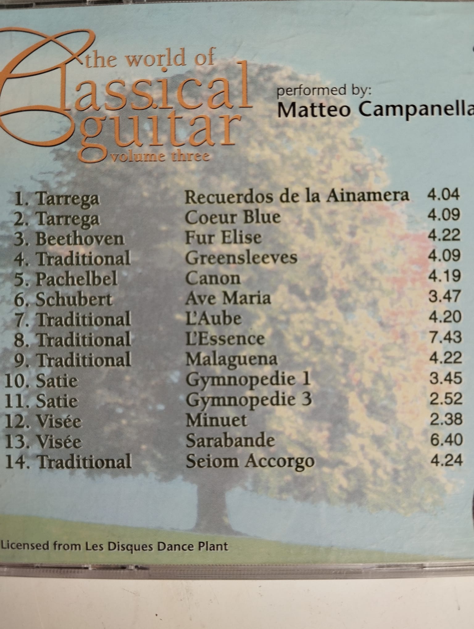 The World of Classical Guitar Vol.3 / Matteo Campanella – Avrupa Basım 2. El CD Albüm