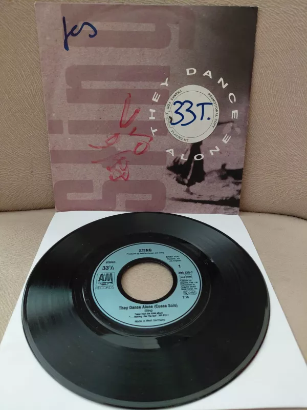 Sting – They Dance Alone -  1988 Avrupa Basım 33 Devir Single Plak-2.el