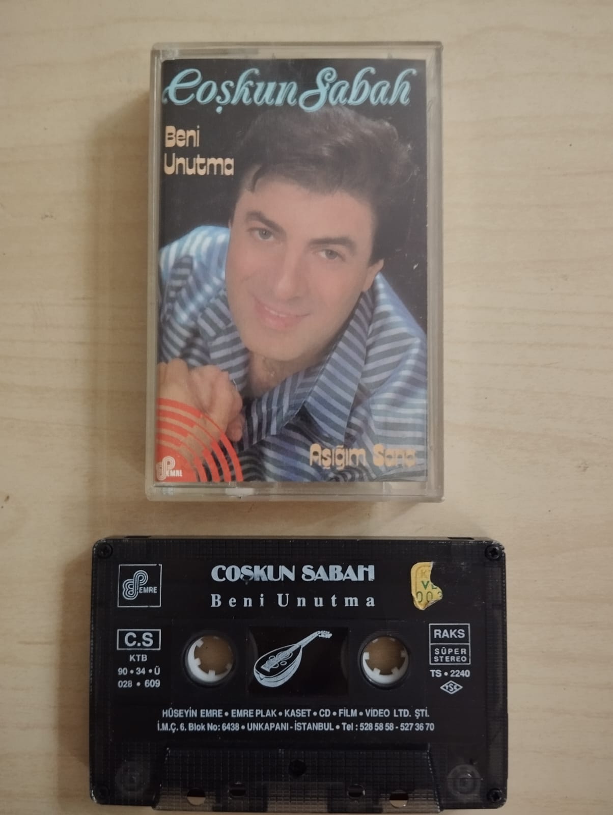 Coşkun Sabah – Beni Unutma / Aşığım Sana - 1990 Türkiye Basım Kaset Albüm-2.el