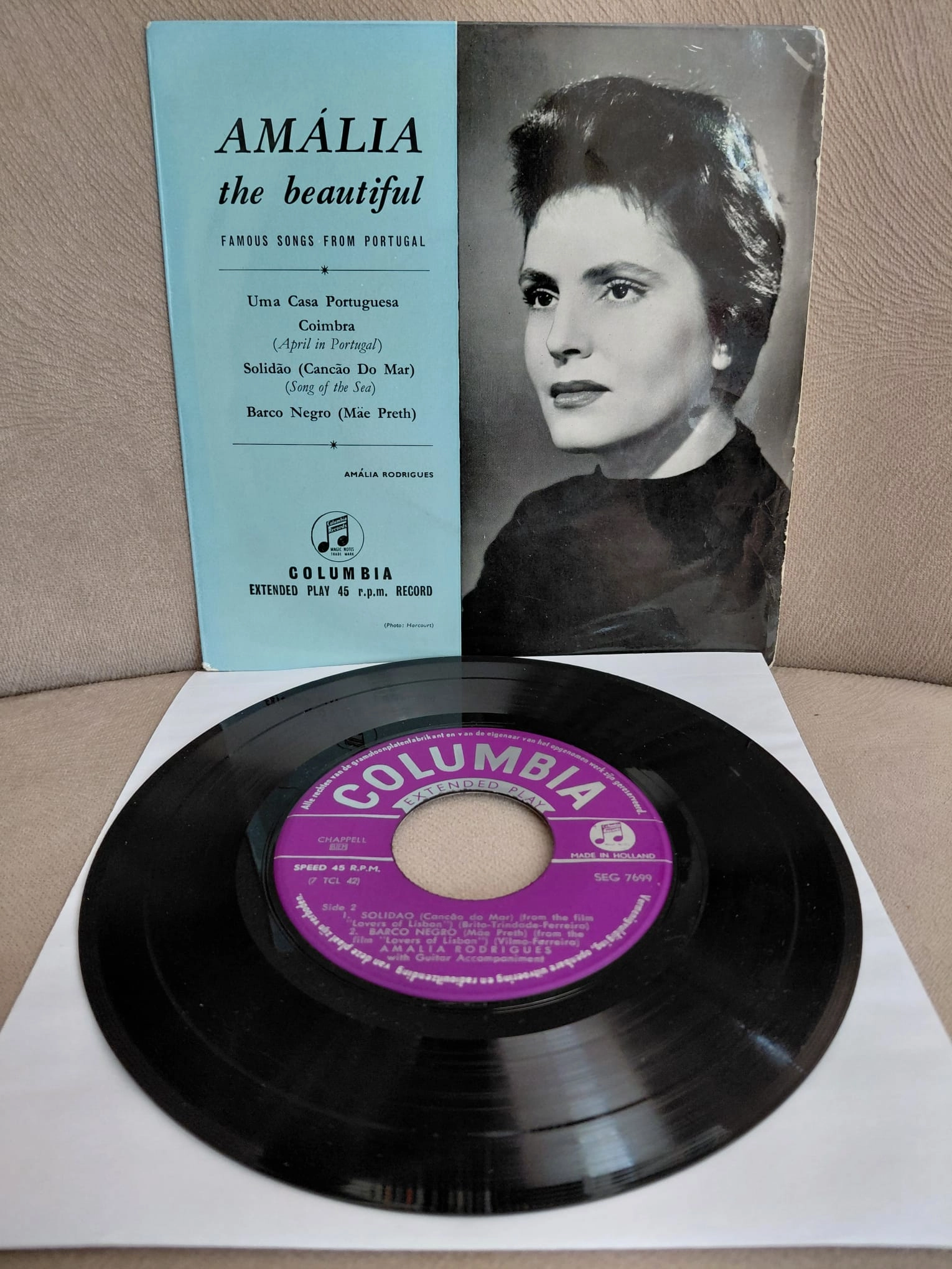 Amália Rodrigues - Famous Songs From Portugal - 1957 Hollanda Basım EP Plak