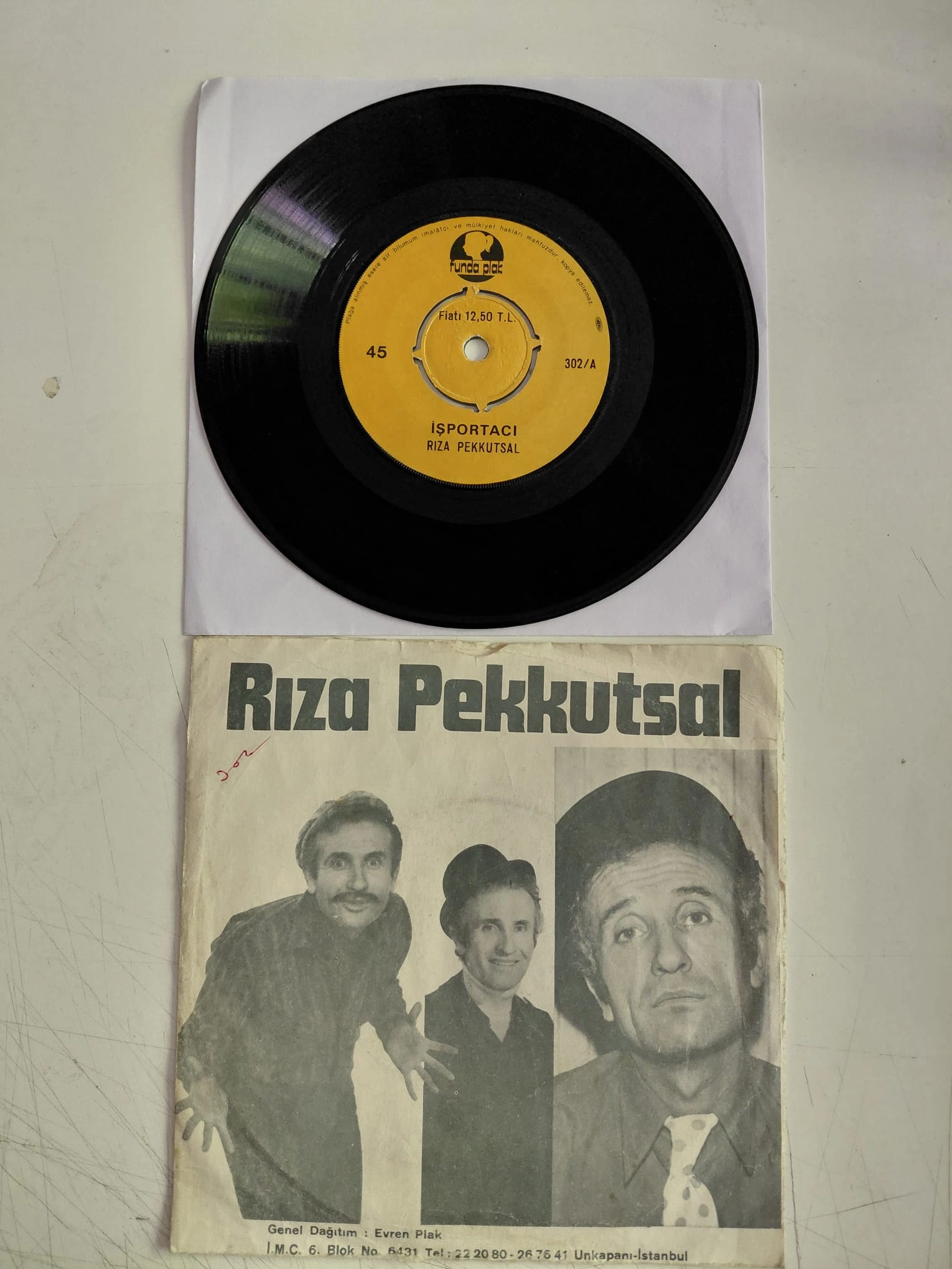Rıza Pekkutsal - İşportacı / Dedikodu Reklam - Türkiye Dönem  Basım 45lik Plak-2.el