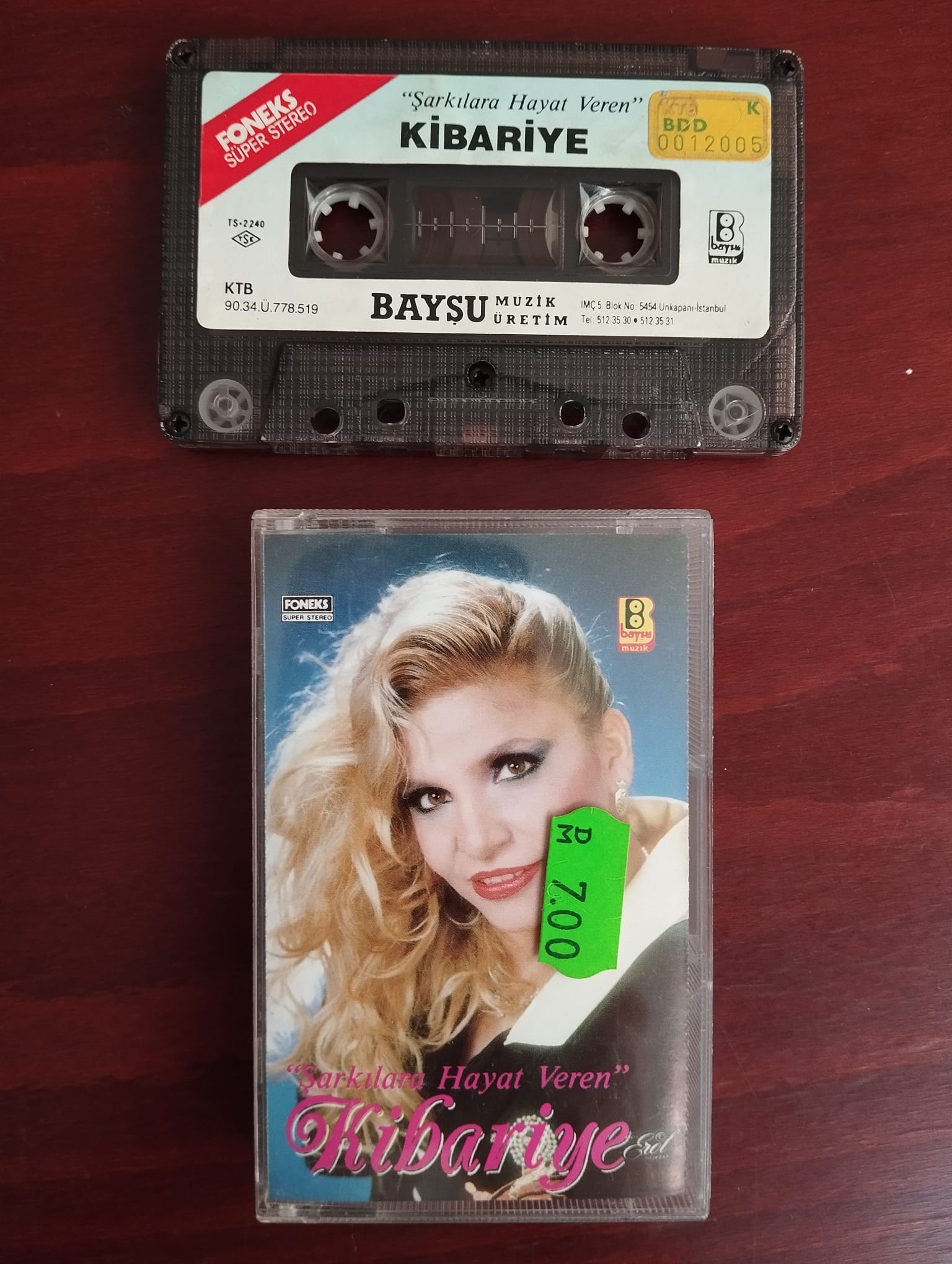 Kibariye - Şarkılara Hayat Veren / Vurgun - 1990 Türkiye Basım Kaset Albüm-2.el