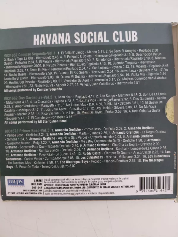 Los Gardenias – Havana Social Club - 2009 İrlanda Basım 3xCD Albüm-2.el