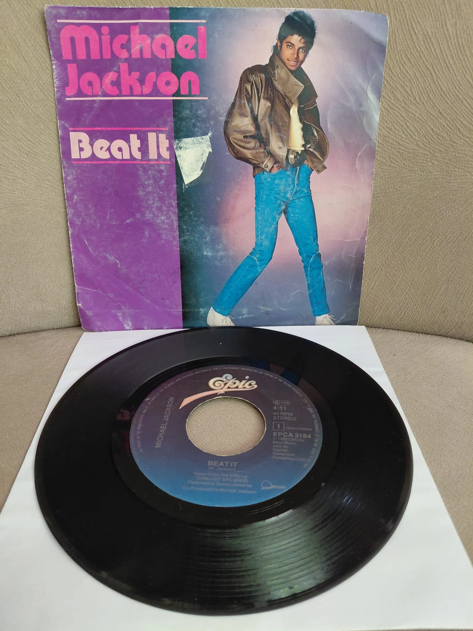 MICHAEL JACKSON -  Beat It  - 1982  Hollanda Basım  45lik Plak-2.el