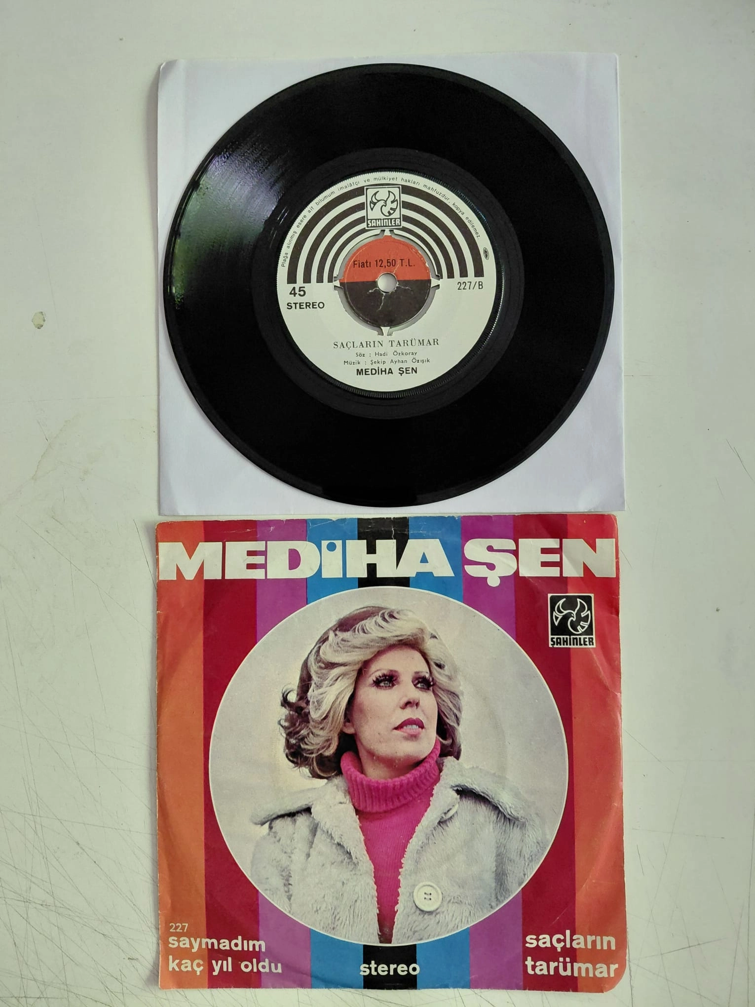 Mediha Şen  – Saymadım Kaç Yıl Oldu - Türkiye Dönem  Basım 45lik Plak-2.el