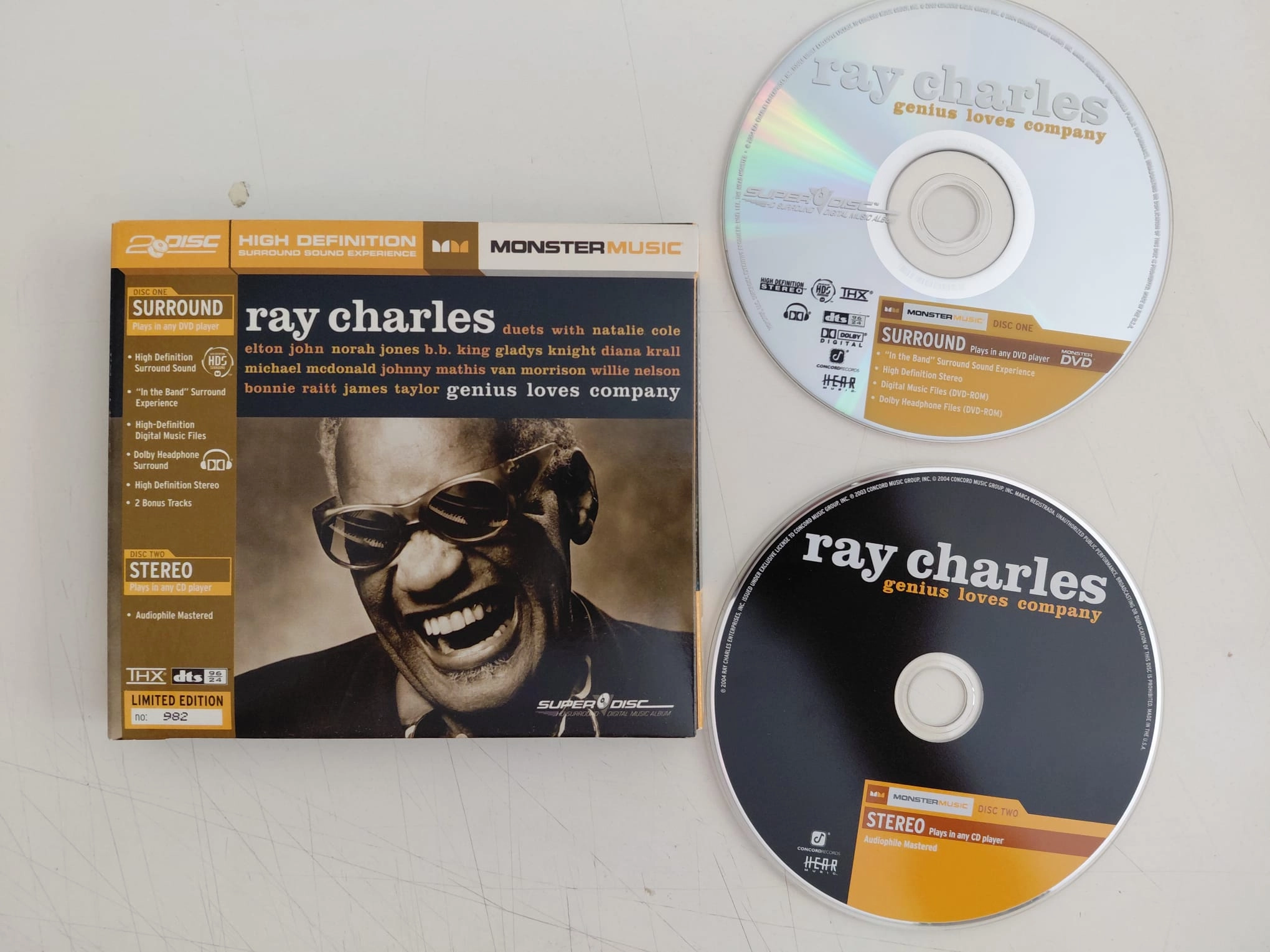 Ray Charles - Genius Loves Company  - 2005 USA Basım / Audio CD +DVD - Limited Edition:982-2.el