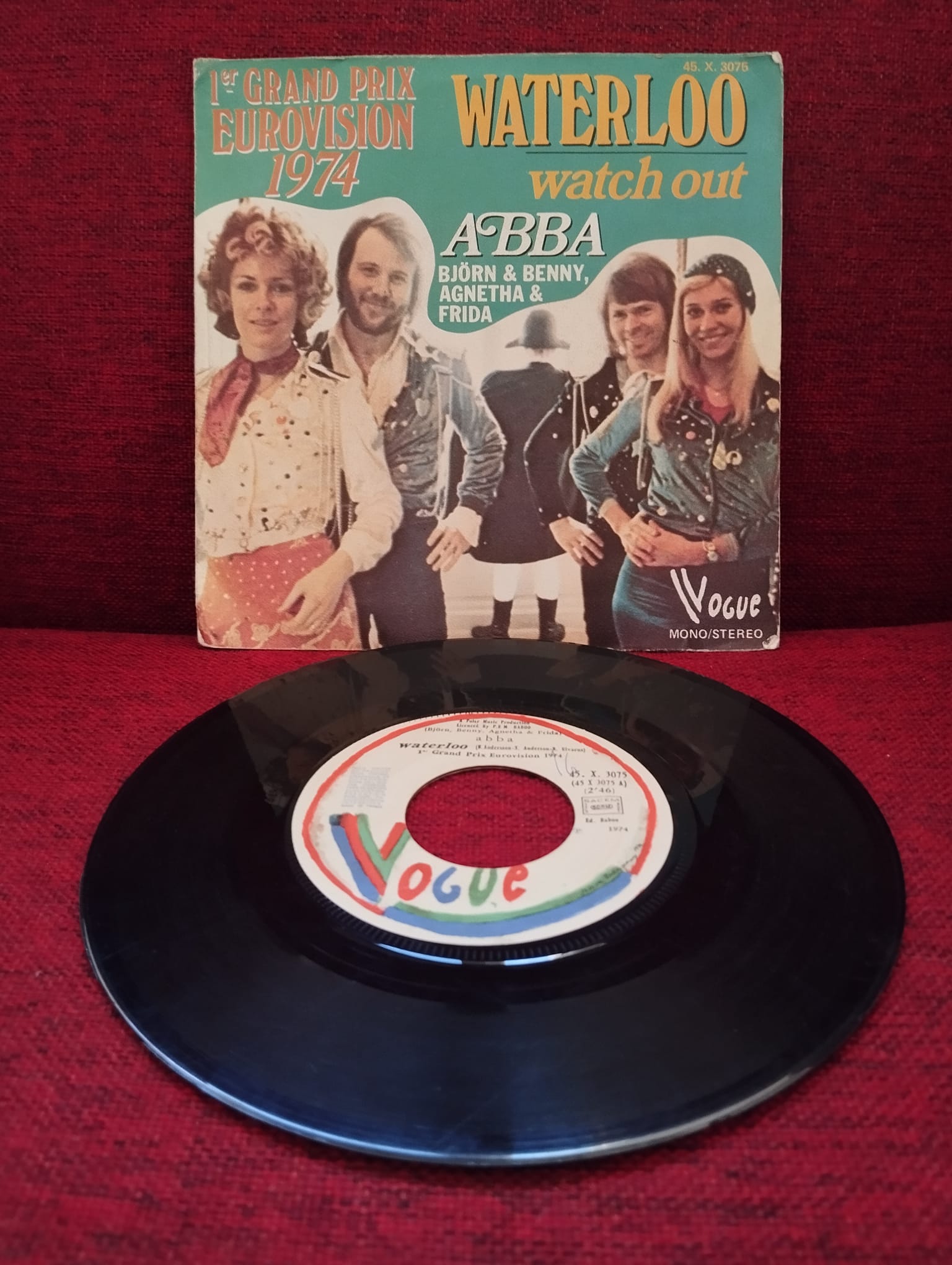 ABBA  -  WATERLOO - 1974 FRANSA BASIM 45 LİK PLAK -2.el