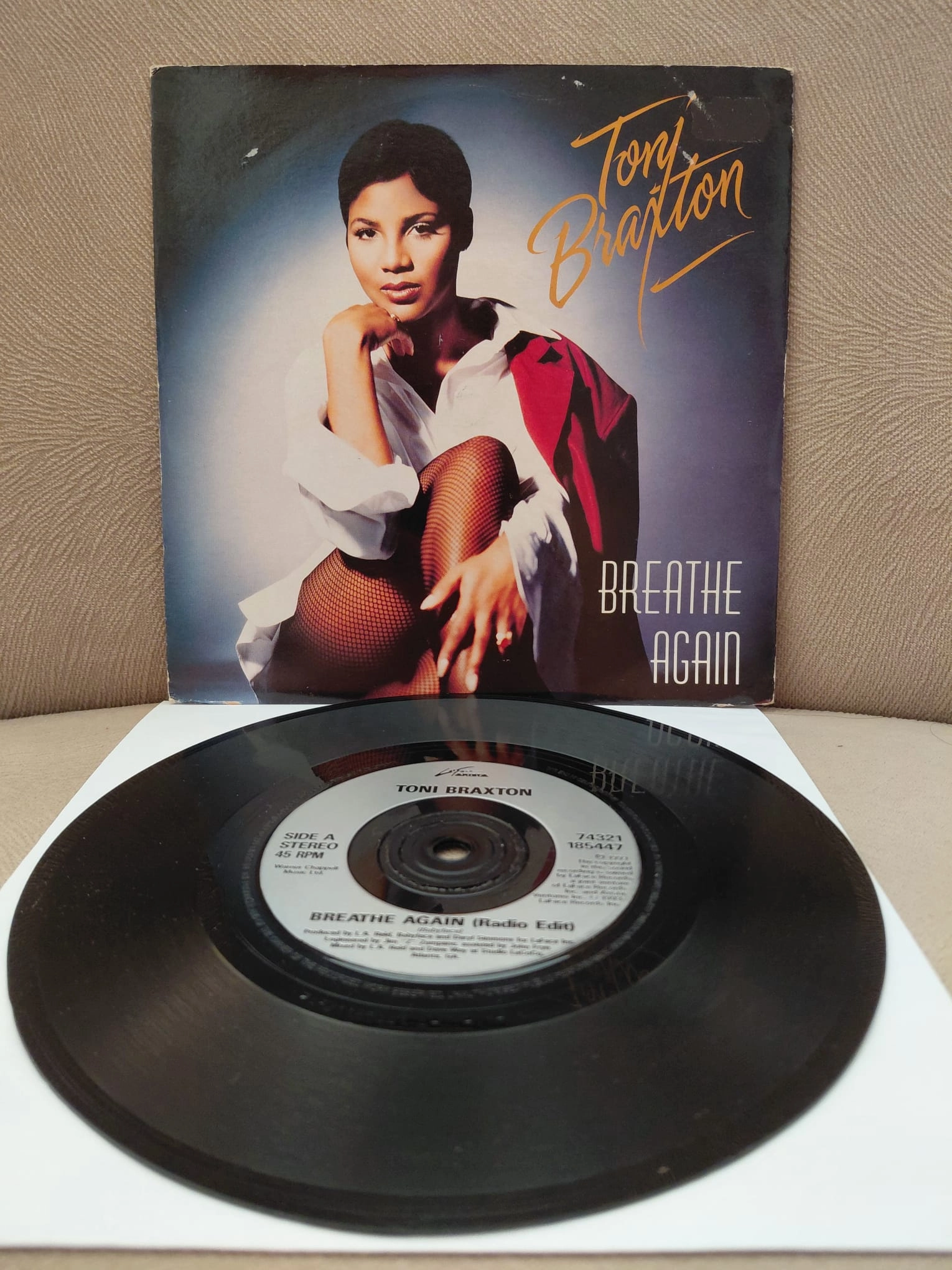 Toni Braxton  – Breathe Again  -  1993   İngiltere Basım 45’lik  Plak