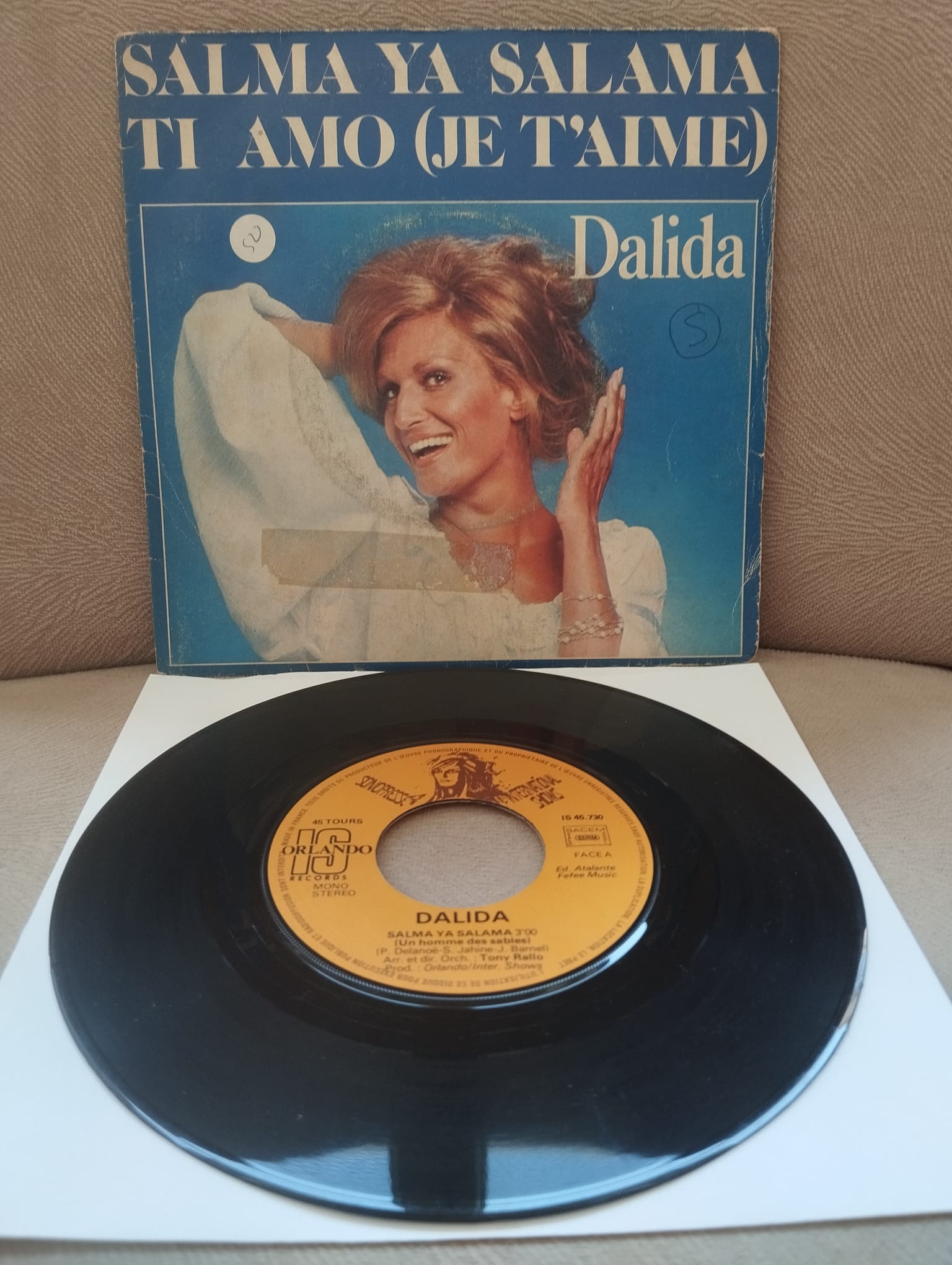 Dalida – Salma Ya Salama / Ti Amo -  1981 Fransa Basım 45’lik Plak-2.el