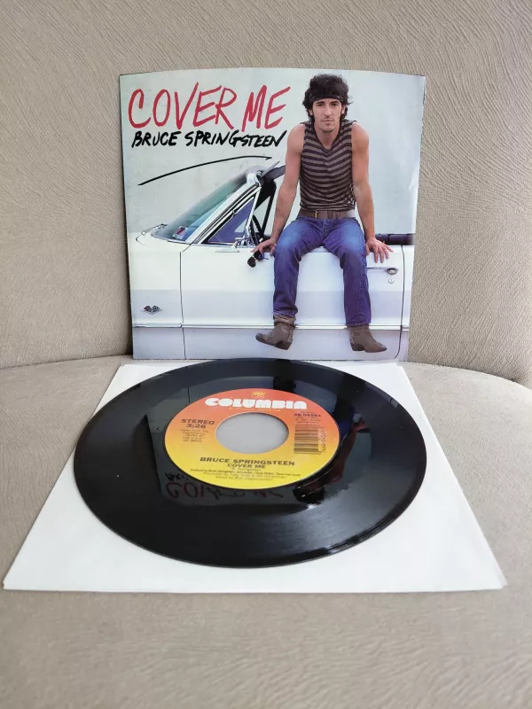 BRUCE SPRINGSTEEN - Cover Me / Jersey Girl - 1984  U.S.A.  Basım 45 LİK PLAK-2.el