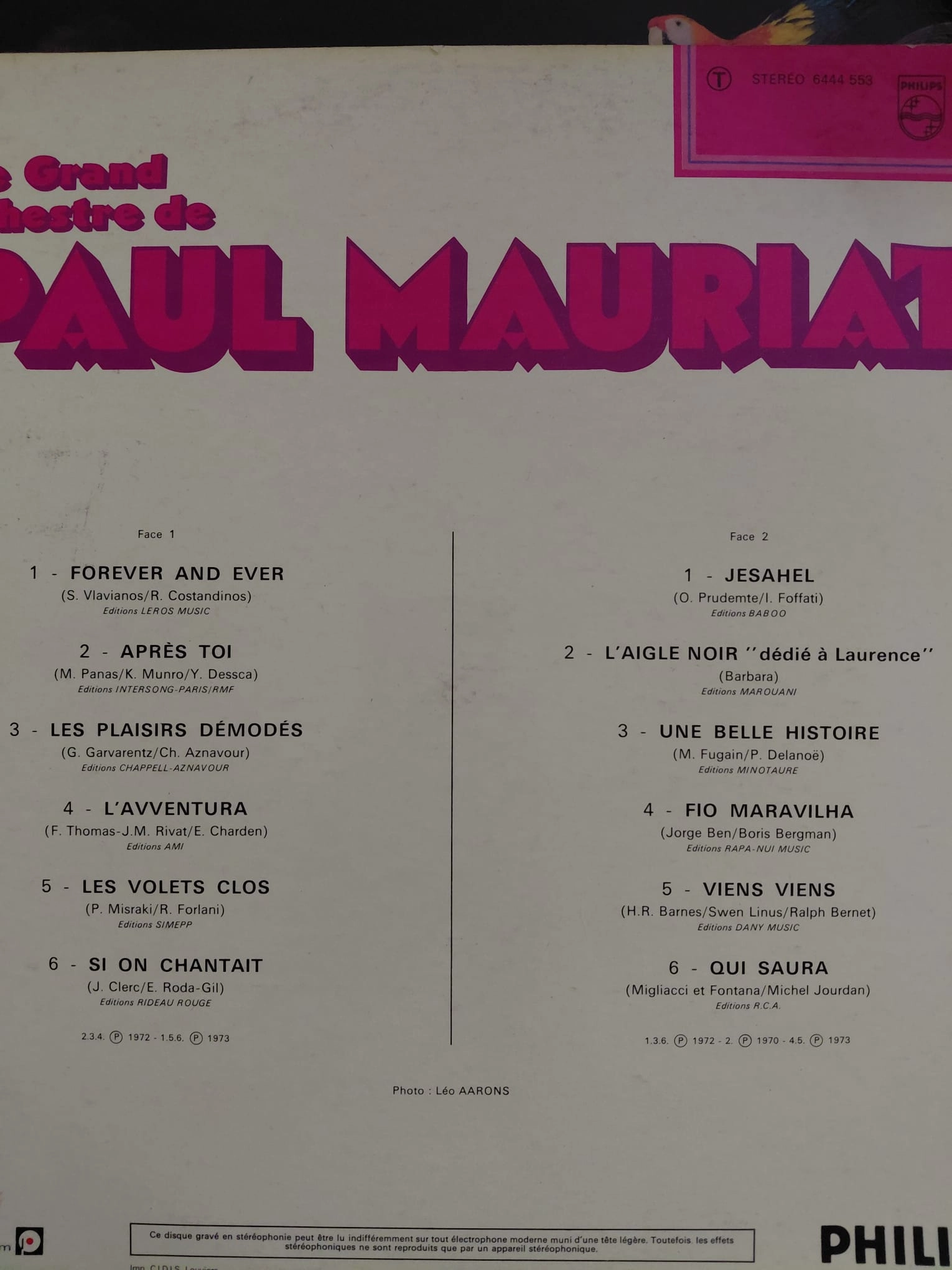 Paul Mauriat – Les Plaisirs Demodes / Forever and Ever – Fransa Dönem Basım Plak - LP Albüm2.el