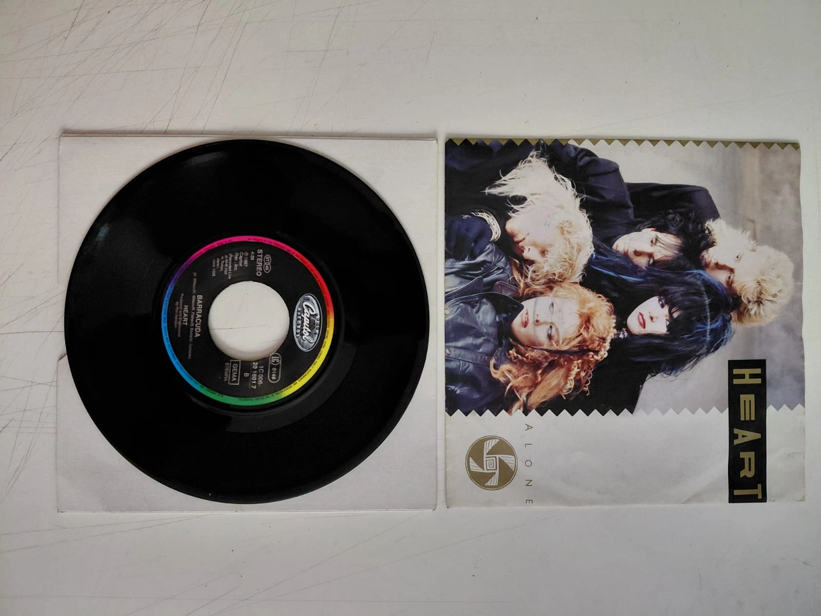 HEART - Alone - 1987 Portekiz Basım 45 LİK PLAK-2.EL