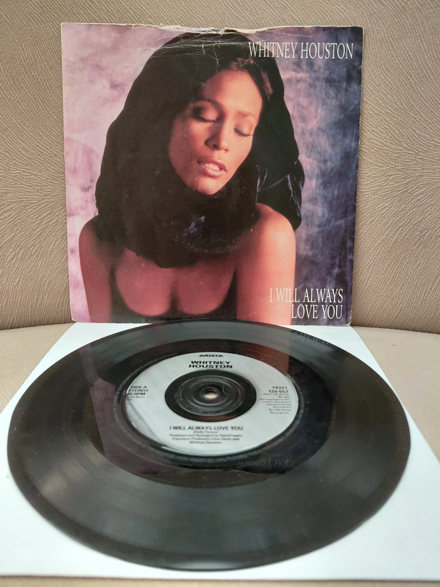 Whitney Houston  –  I Will Always Love You -  1992   İngiltere Basım 45’lik  Plak