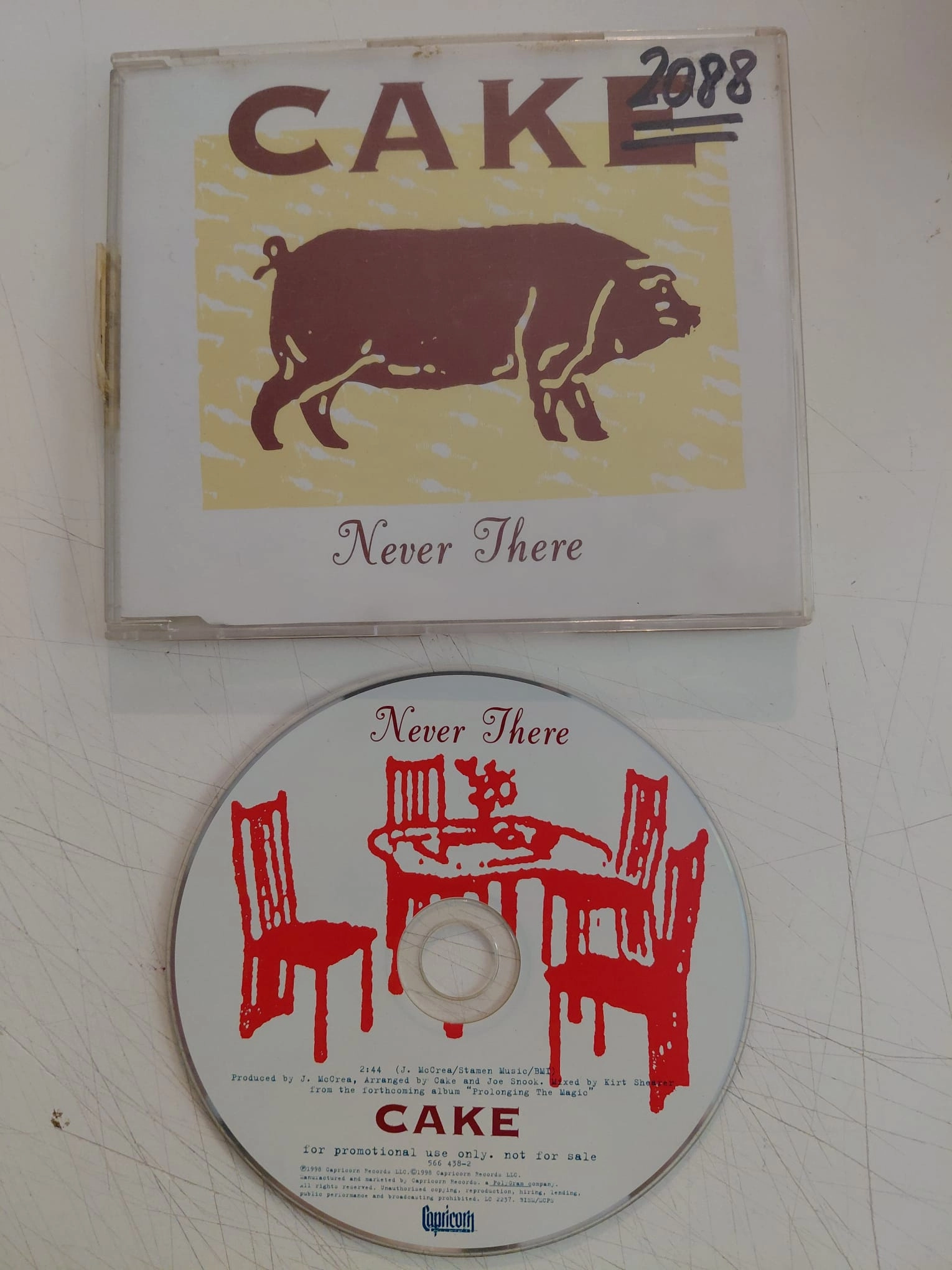 Cake  –  Never There -  1998 İngiltere Basım  CD Single ,Promo-2.el