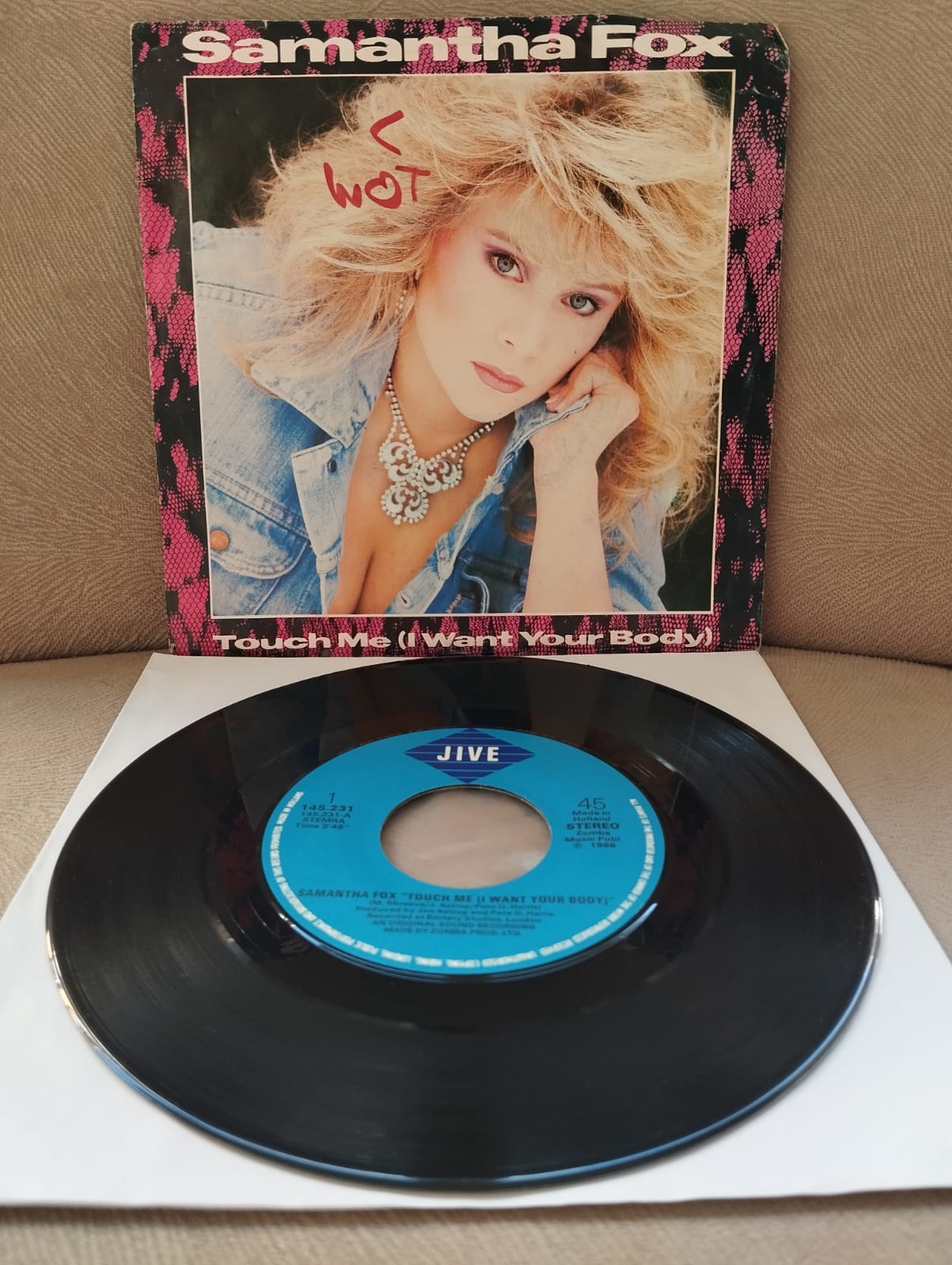 Samantha Fox – Touch Me (I Want Your Body)  - 1986  Belçika Basım 45 lik Plak-2.EL