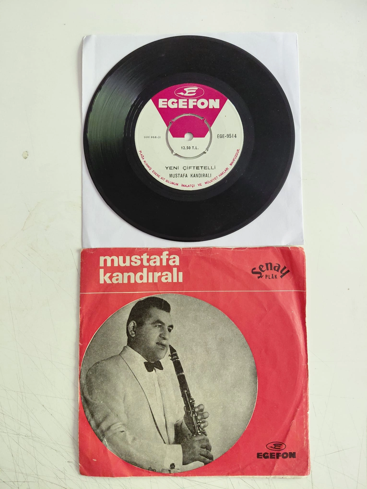 Mustafa Kandıralı ‎– Şile Çiftetellisi / Yeni Çiftetelli - Türkiye Dönem  Basım 45lik Plak-2.el