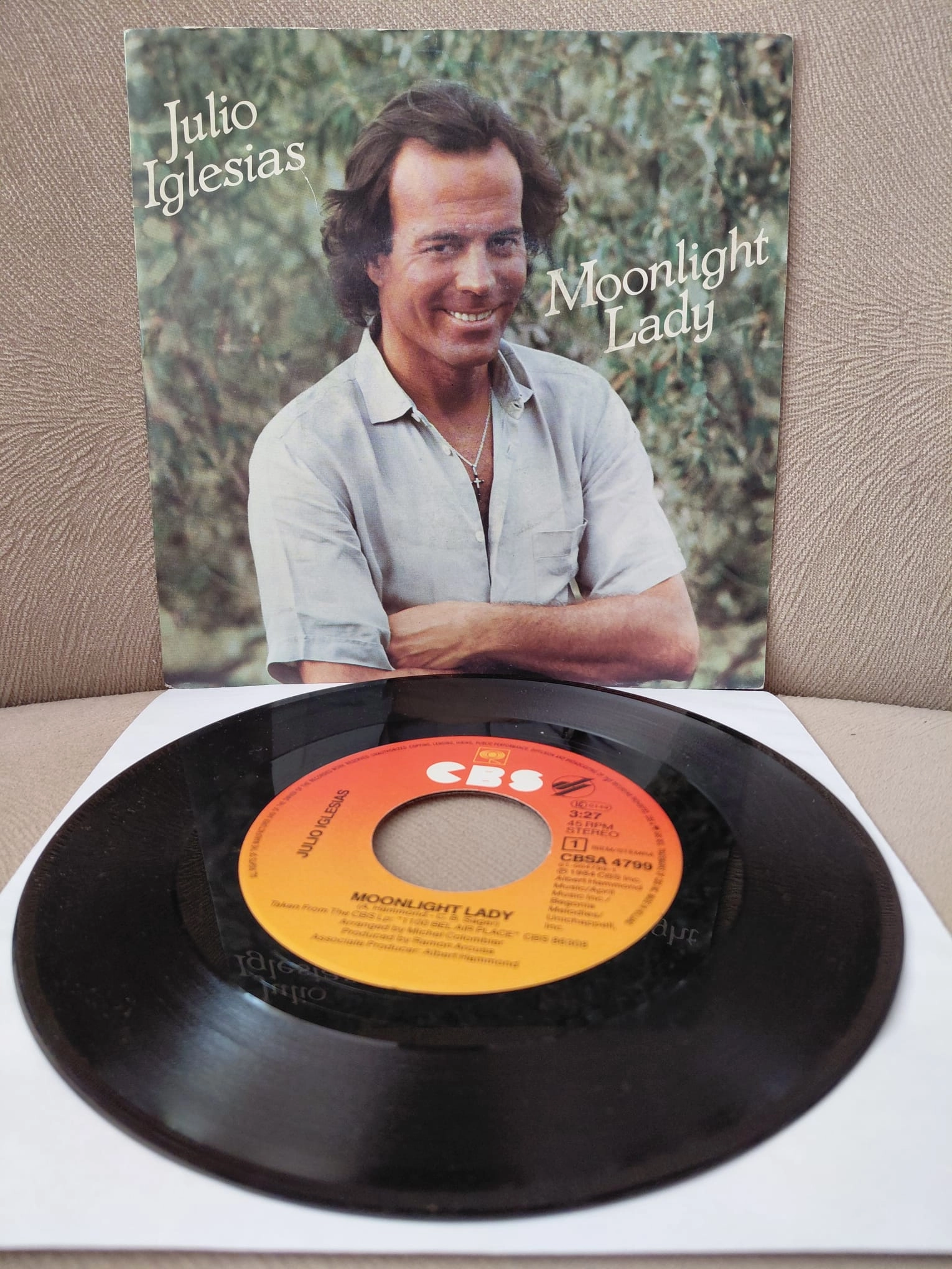 Julio Iglesias  – Moonlight Lady -  1984  Hollanda Basım 45 lik Plak