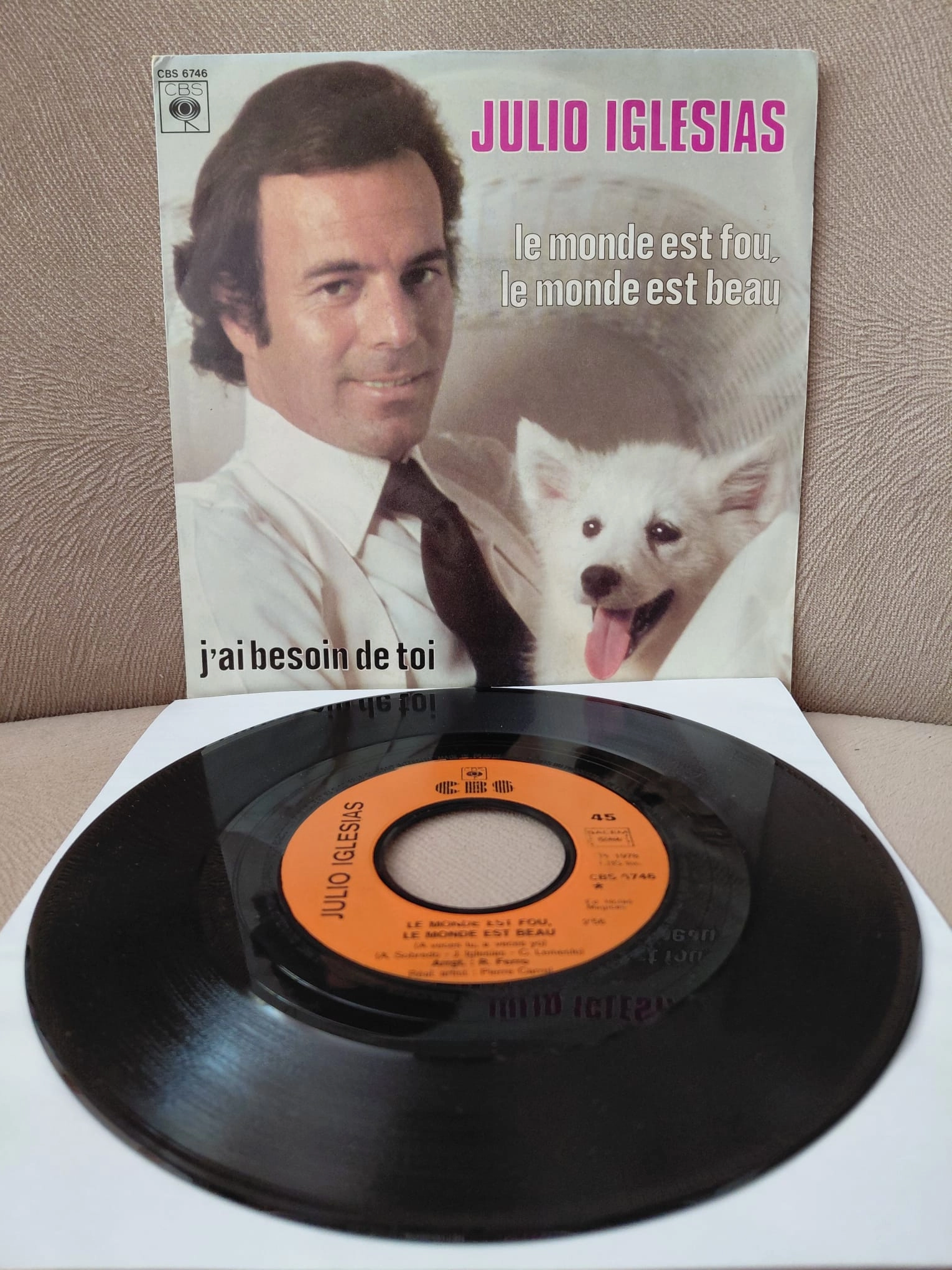 Julio Iglesias – Le Monde Est Fou, Le Monde Est Beau / J’ai Besoin De Toi -  1978  Fransa Basım 45 lik Plak