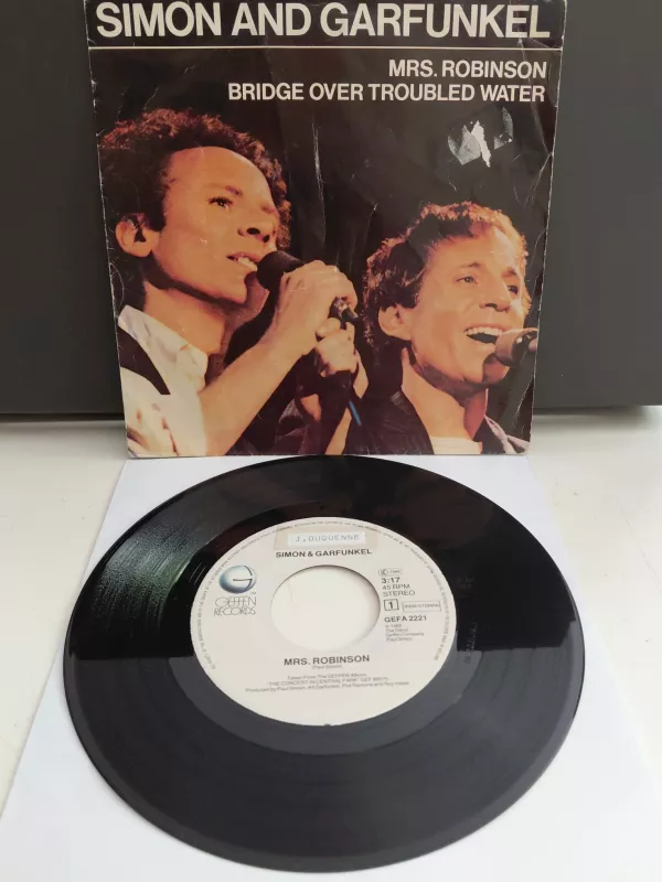 Simon & Garfunkel – Mrs. Robinson / Bridge Over Troubled Water - Hollanda  Basım 45lik Plak-2.el