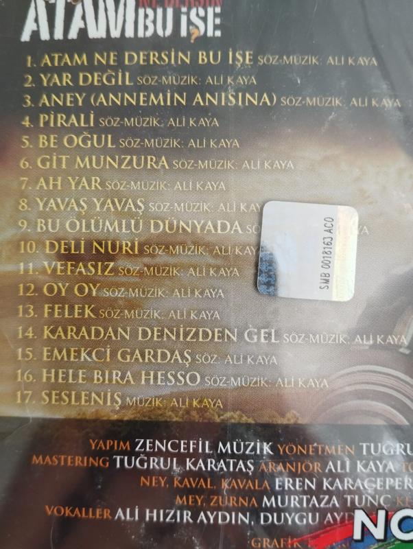 Ali Kaya / Atam Ne Dersin Bu İşe - Türkiye Basım - CD Albüm / Açılmamış Ambalajlı