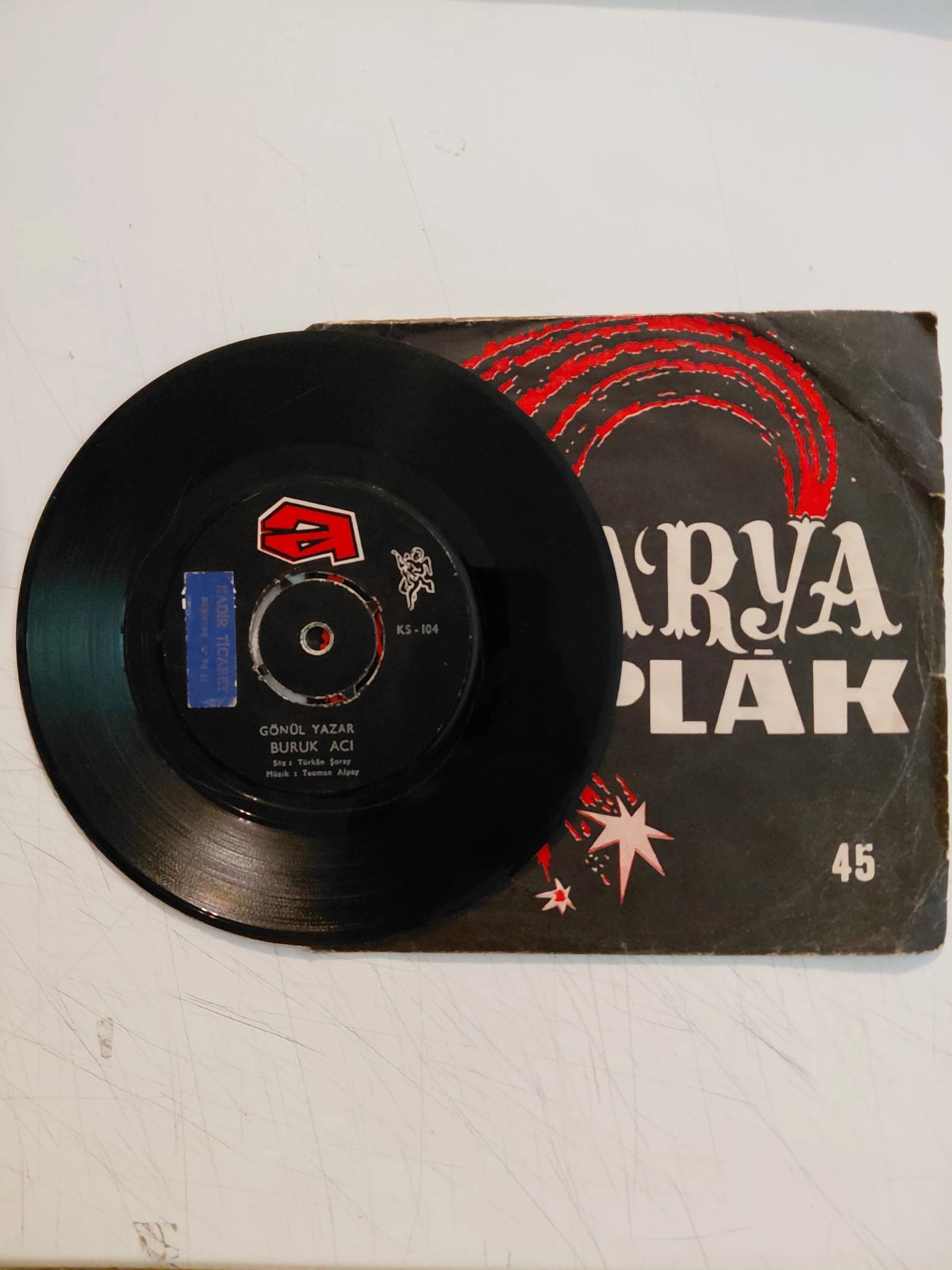 Gönül Yazar – Sen Bensiz - Ben Sensiz / Buruk Acı - 1969 Türkiye Basım 45 Lik Plak-2.el