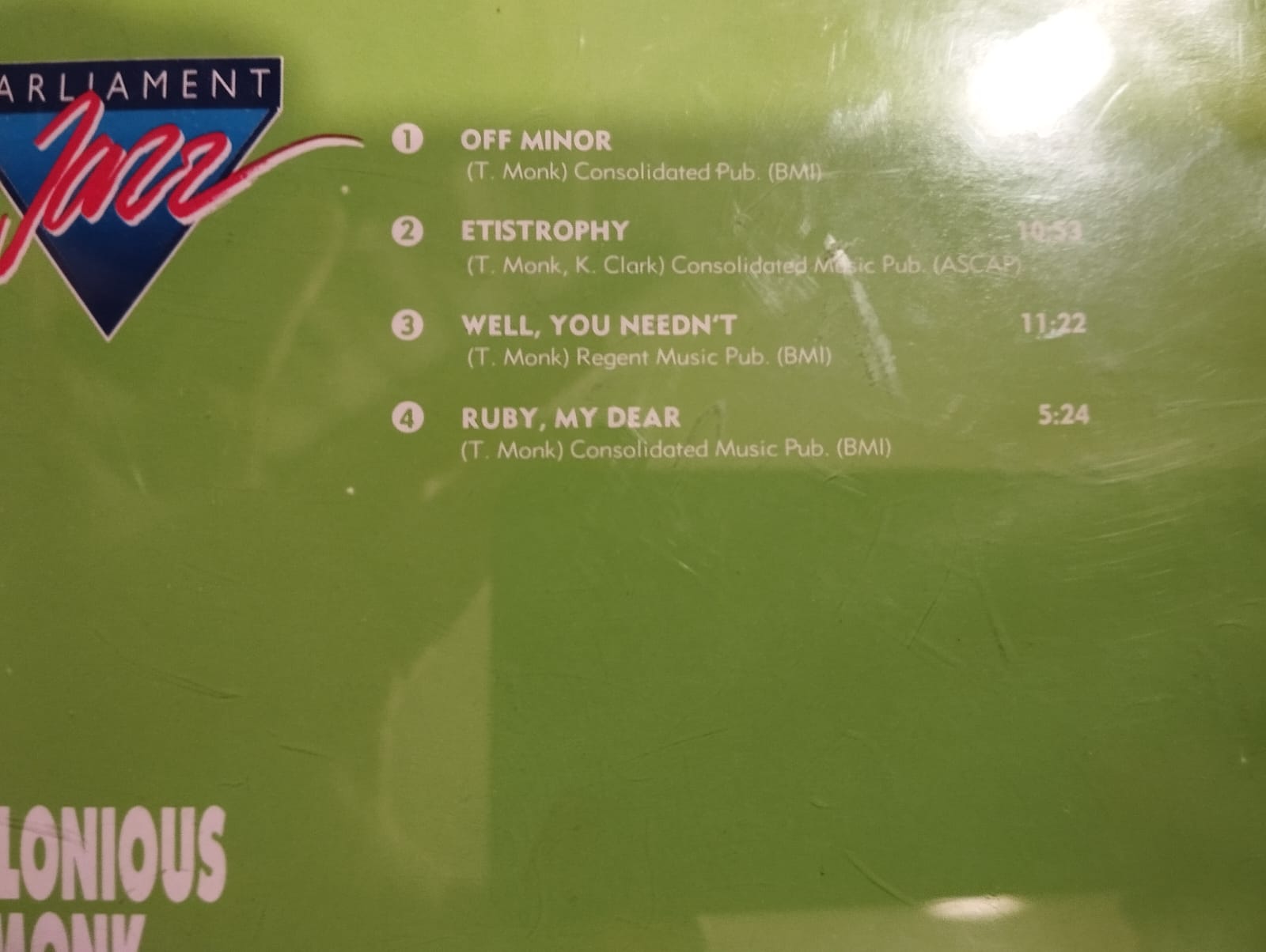 Parliament Jazz / Thelonious Monk - Türkiye Basım 2. El CD Albüm