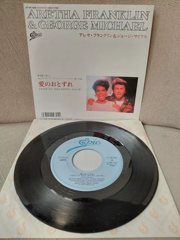 Aretha Franklin & George Michael - I Knew You Were Waiting - 1987 Japonya Basım  45lik Plak-2.el