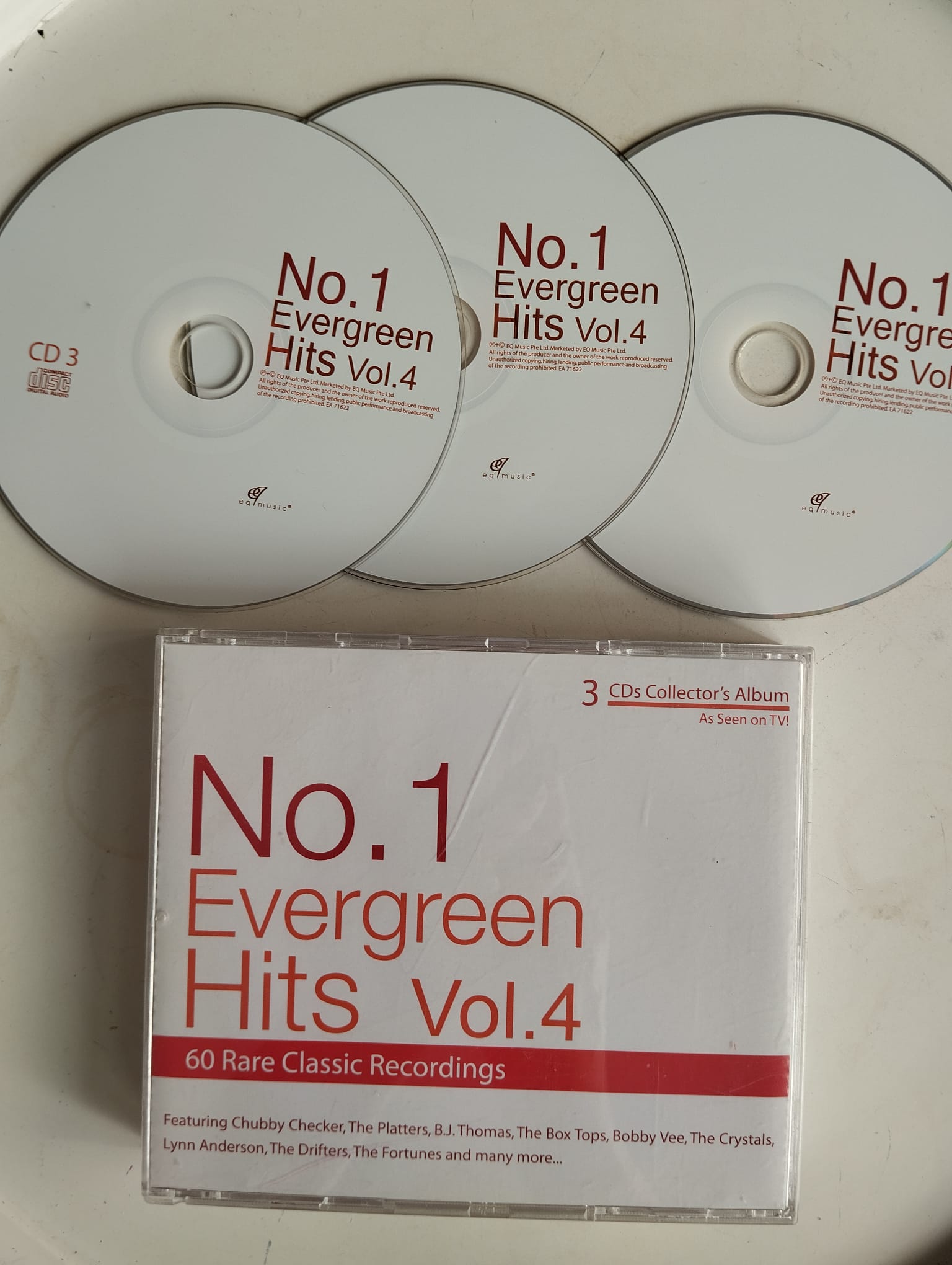 Vol. 4-No.1 Evergreen Hits (Chubby Checker,The Platters,Bobby Vee) - Malezya Basım- 2.El 3xCD Albüm