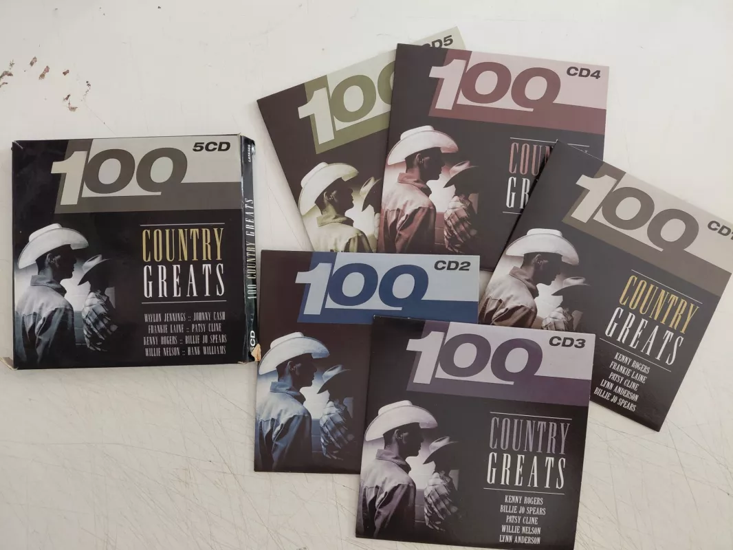 100 Country Greats(Kenny Rogers,Frankie Laine...)  - 2006  Hollanda Basım 5xCD Albüm-2.el