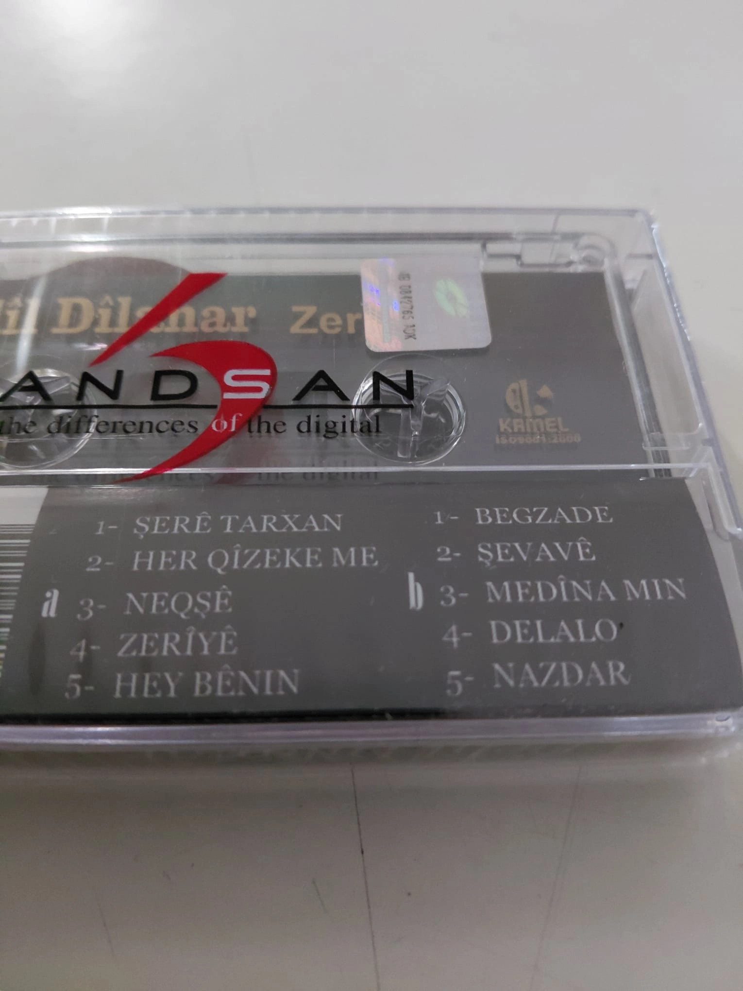 Delil Dilanar - Zeriye  -  Türkiye  Basım Kaset Albüm /Açılmamış Ambalajlı (Kürtçe)