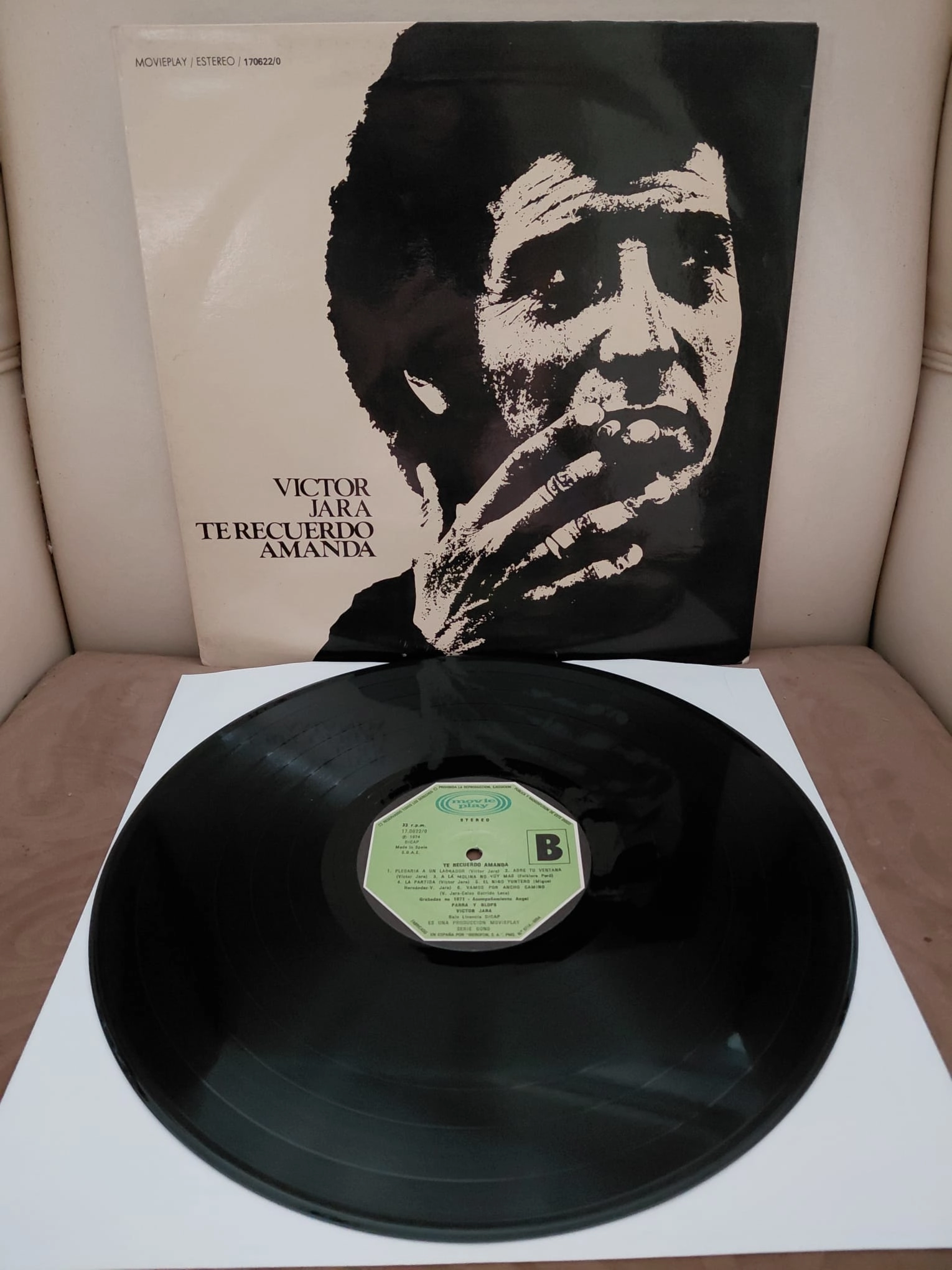 VICTOR JARA - Te Recuerdo Amanda - 1974 İspanya Basım LP Plak