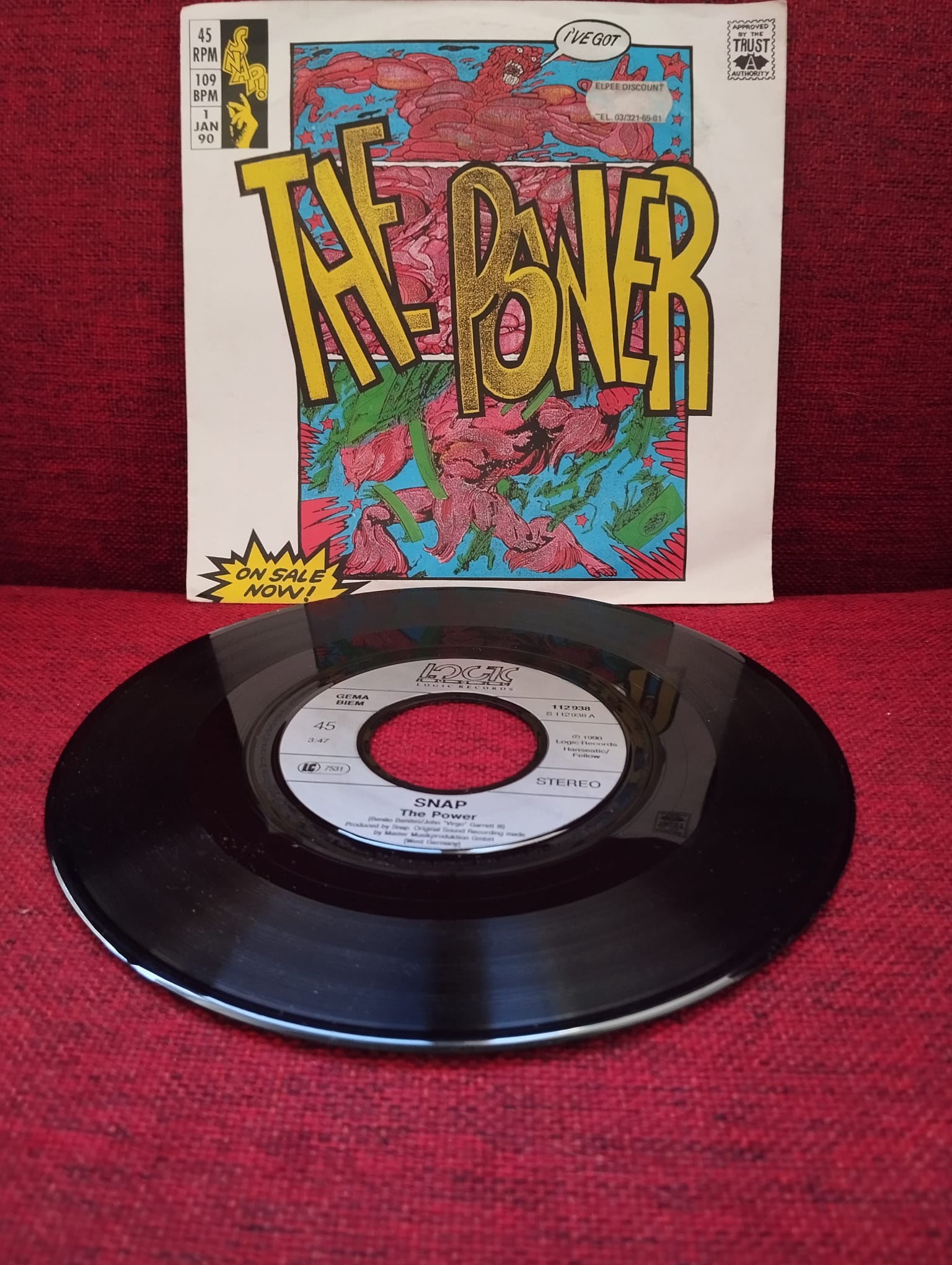 SNAP - The Power -  1990 Almanya Basım 45lik Plak -2.el