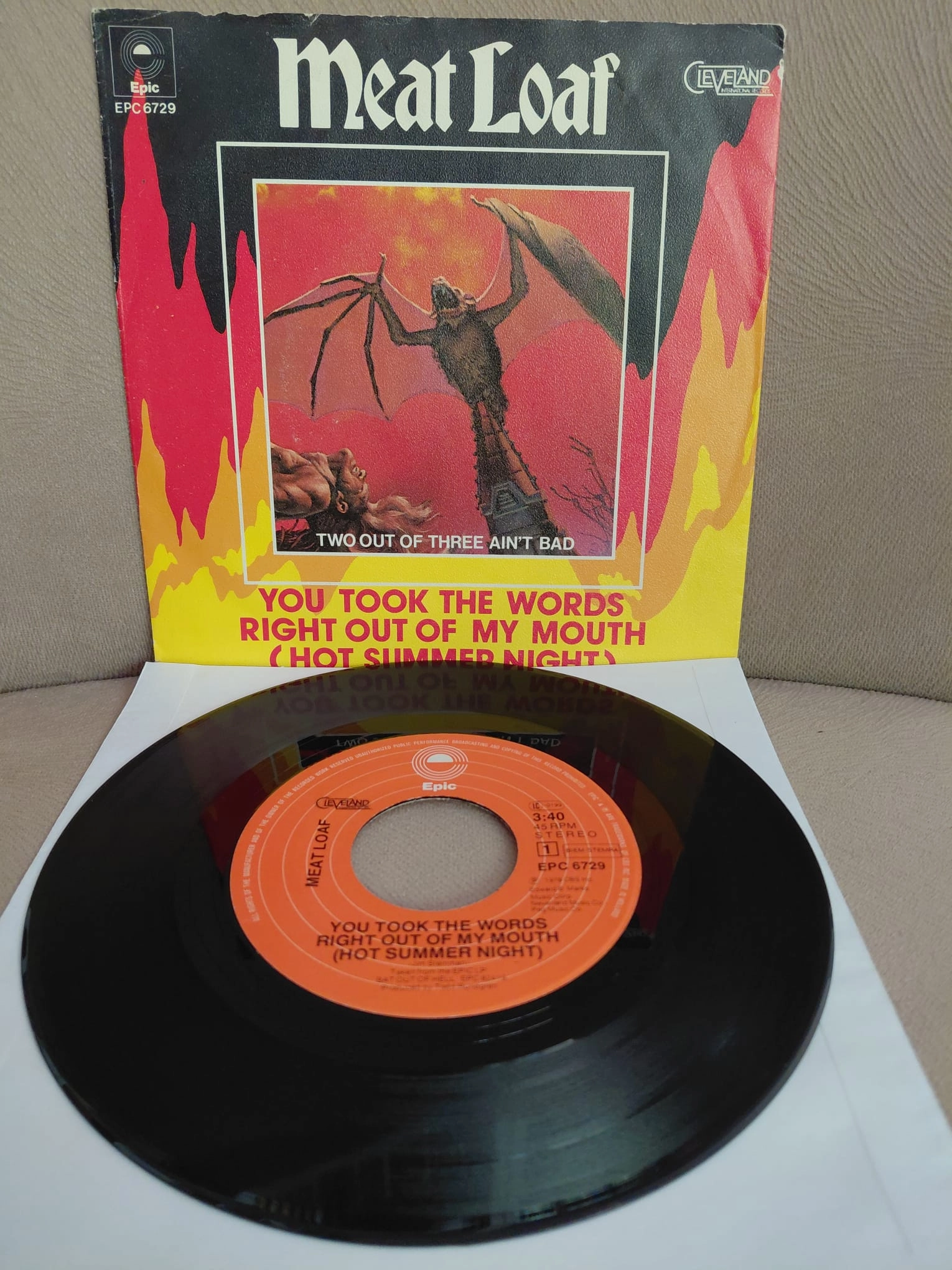 Meat Loaf  – You Took The Words Right Out Of My Mouth  - 1979 Hollanda Basım 45’lik  Plak