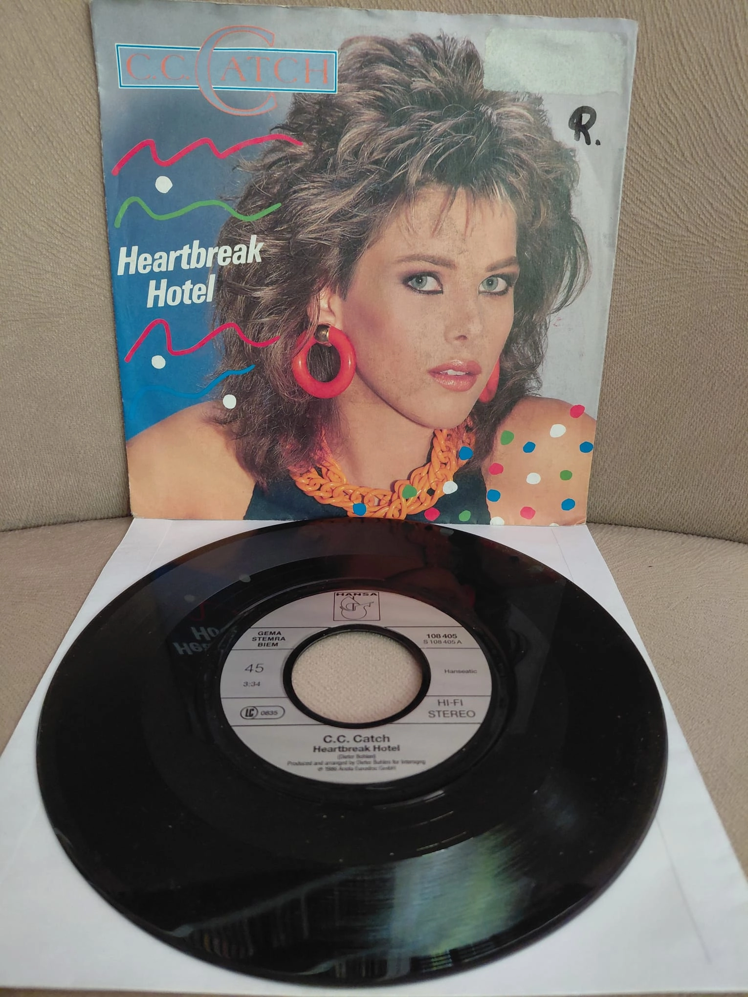 C.C. Catch  –  Heartbreak Hotel - 1986  Almanya Basım 45’lik  Plak