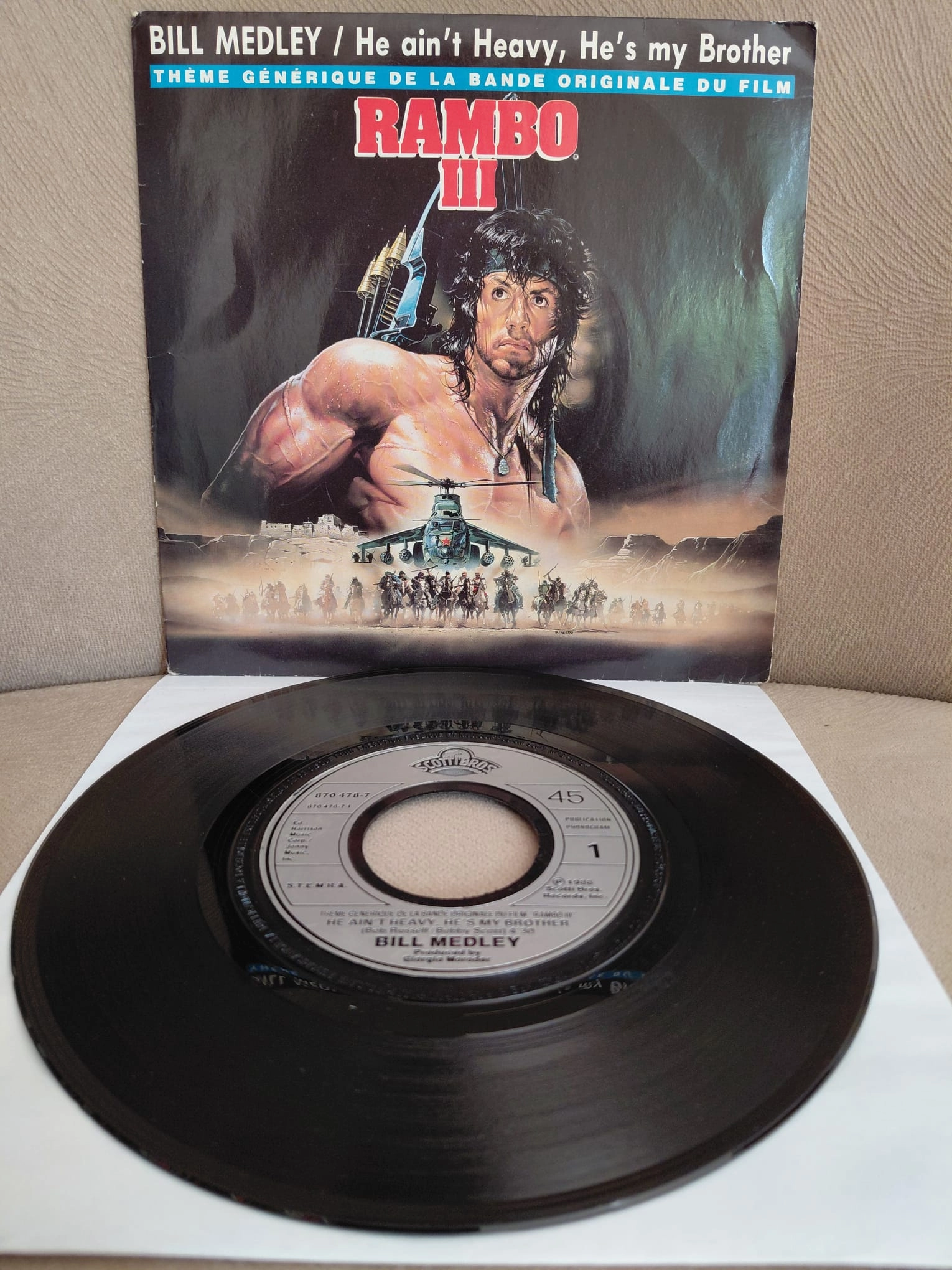 Bill Medley – He Ain’t Heavy, He’s My Brother - RAMBO III - 1988 Fransa Basım 45’lik Plak-2.el