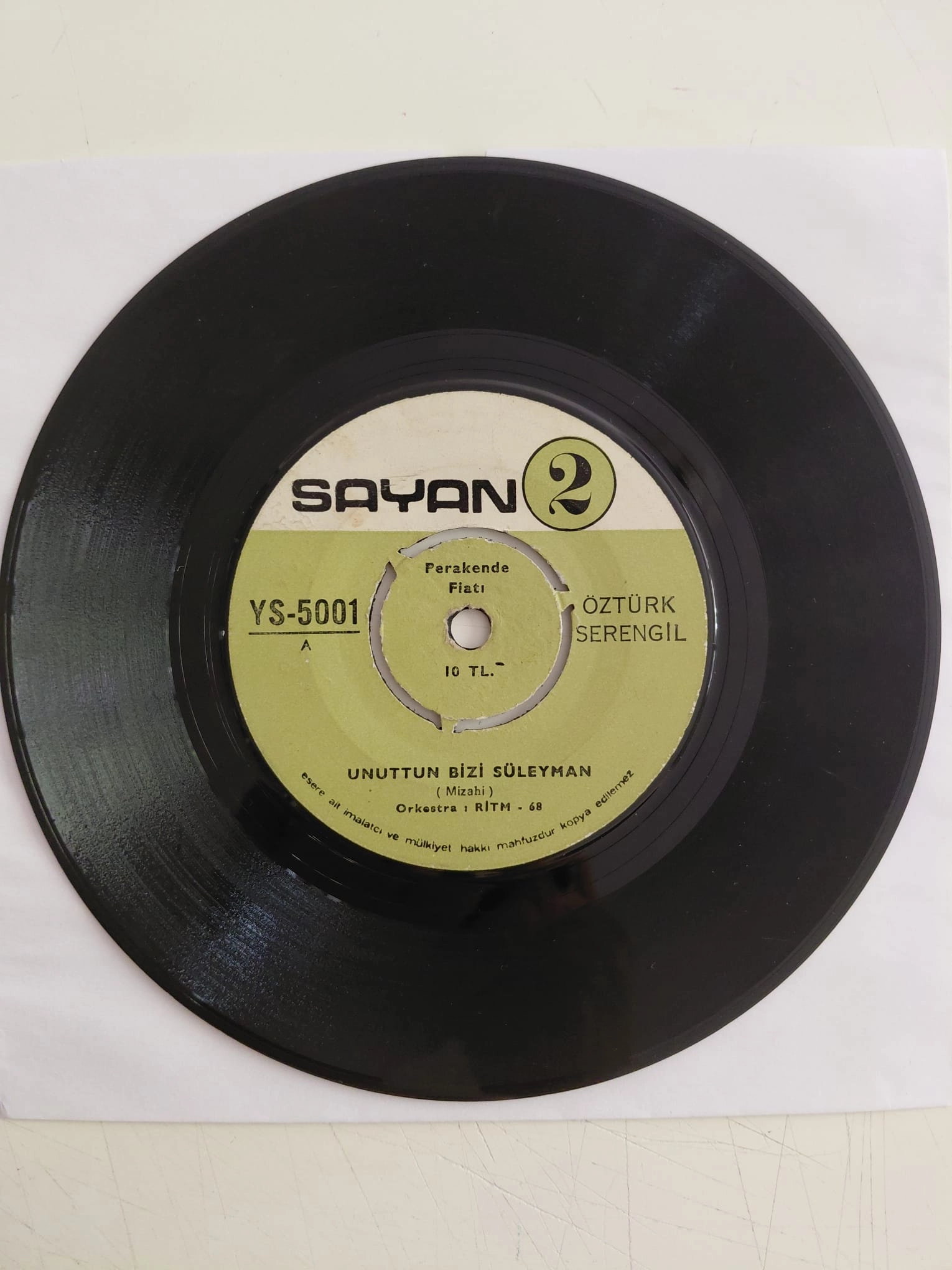 Öztürk Serengil – Unuttun Bizi Süleyman / Eyvah - 1970 Türkiye  Basım 45lik Plak-2.el