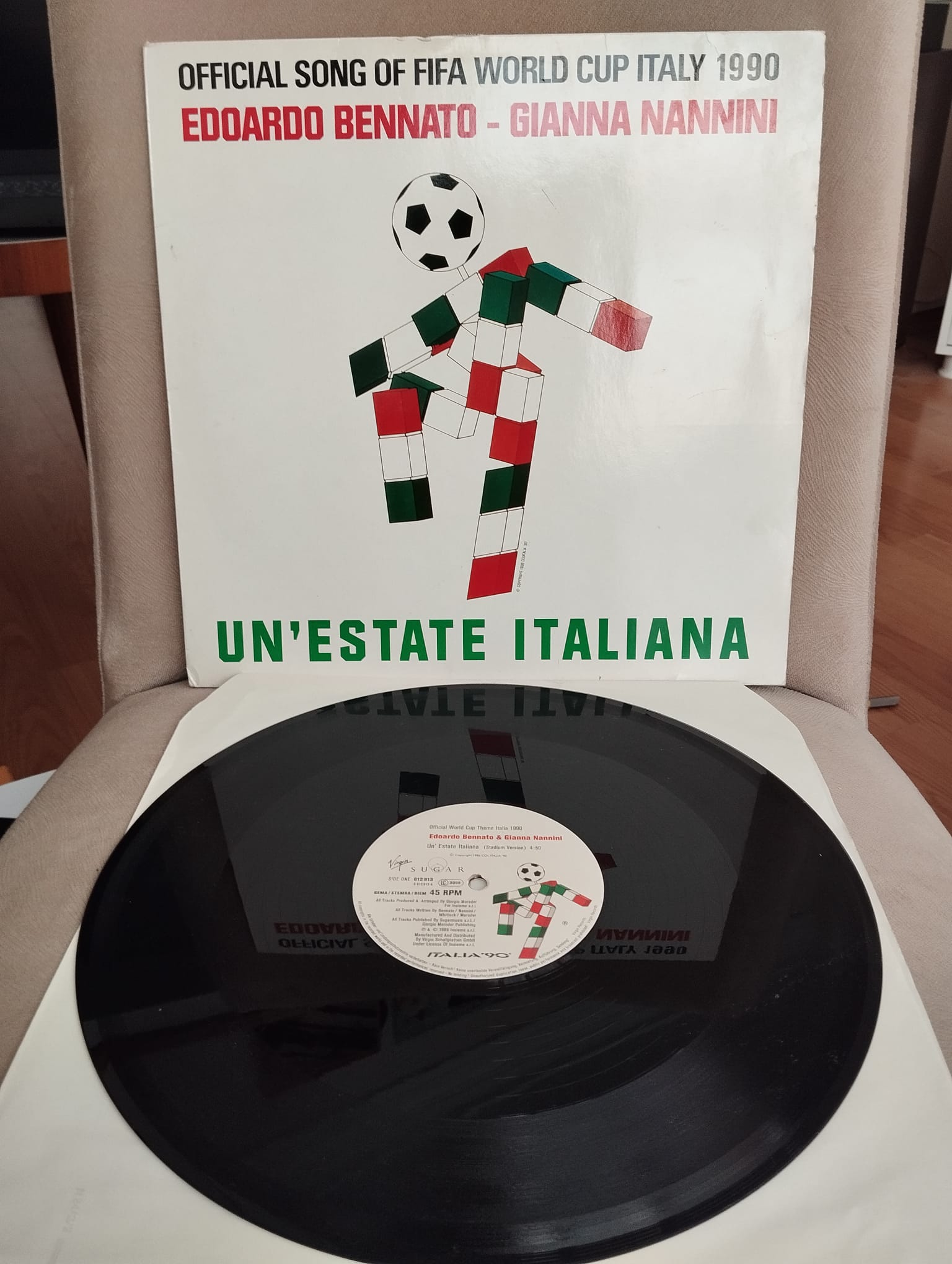 Edoardo Bennato - Gianna Nannini – Un’Estate Italiana -  1990 Avrupa Basım Maxi 45lik Plak