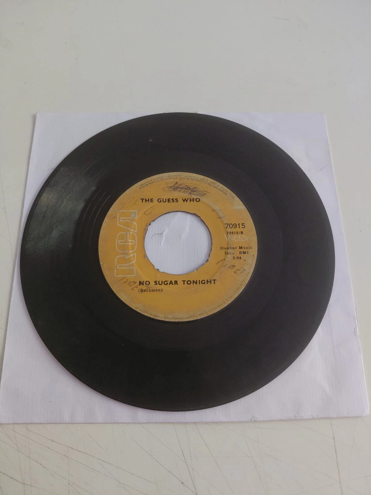 The Guess Who – American Woman / No Sugar Tonight - 1970  Türkiye Basım 45’lik Plak-Kapaksız-2.el