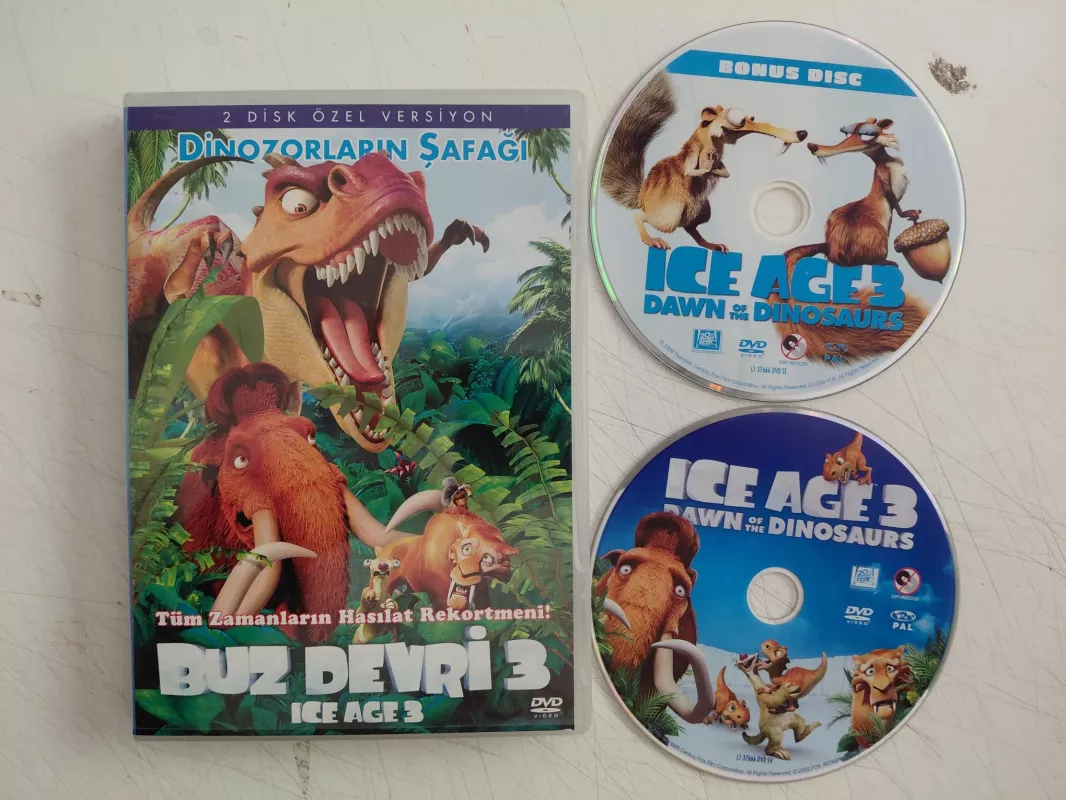 Buz Devri 3 / Dinozorların Şafağı   -  2xDVD Film -Animasyon -2.el