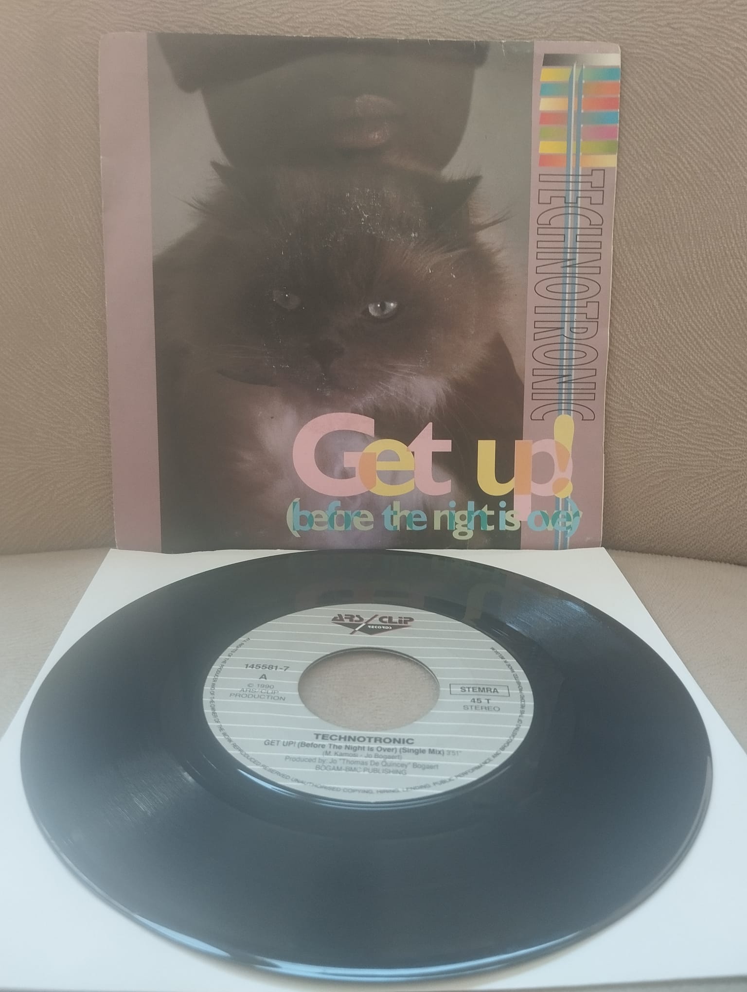 TECHNOTRONIC - Get Up! (Before The Night Is Over) - 1990 Benelux Basım 45lik Plak-2.EL
