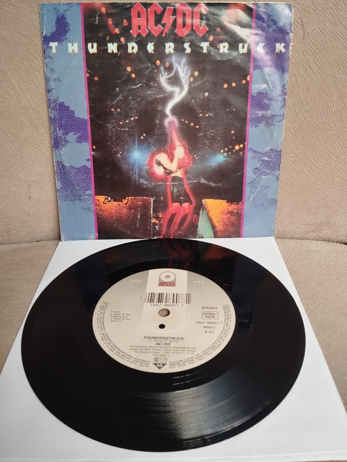 AC/DC – Thunderstruck - 1990 Almanya Basım Nadir 45 lik Plak