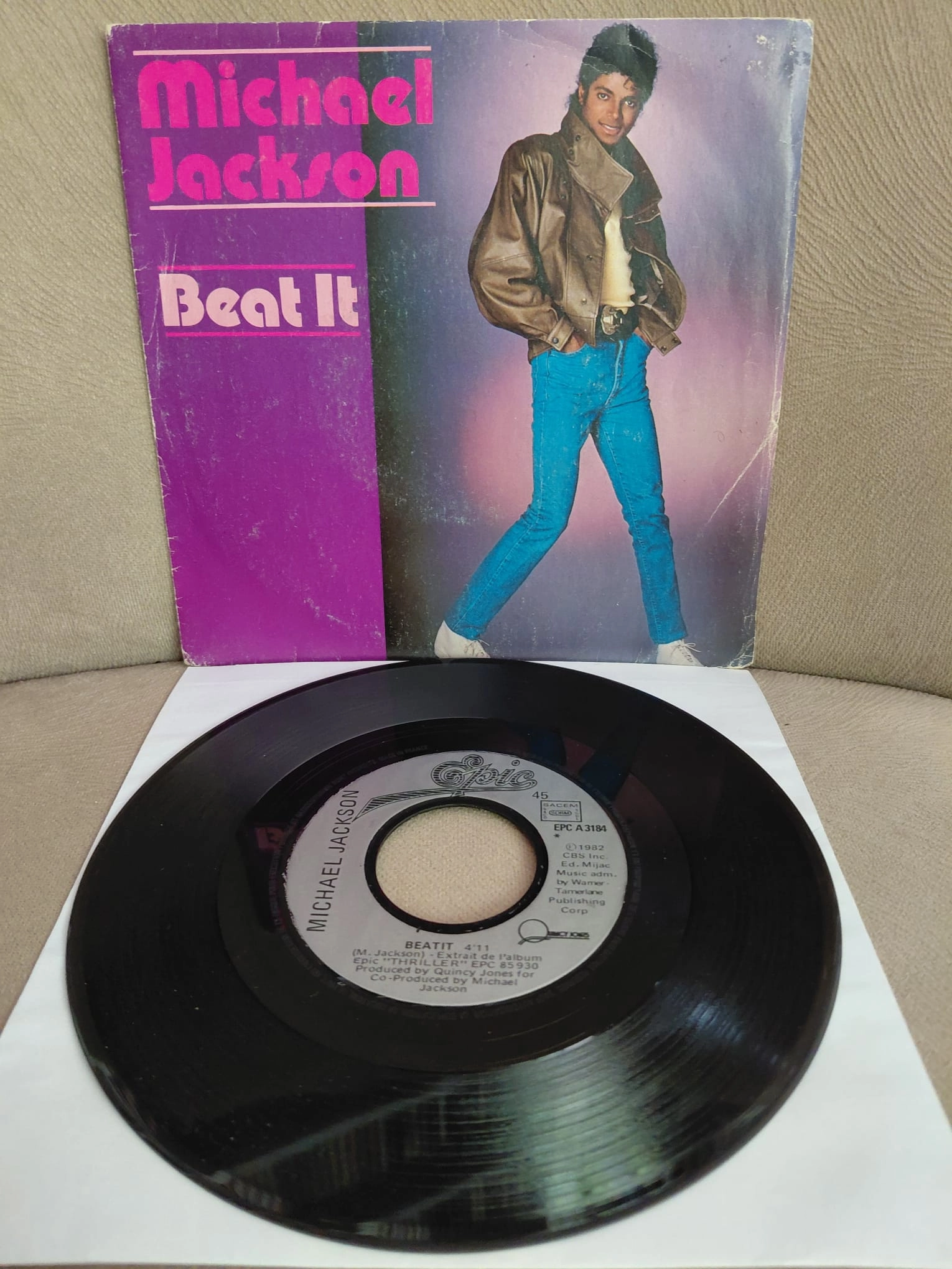 MICHAEL JACKSON -  Beat It  - 1983 Fransa Basım  45lik Plak-2.el