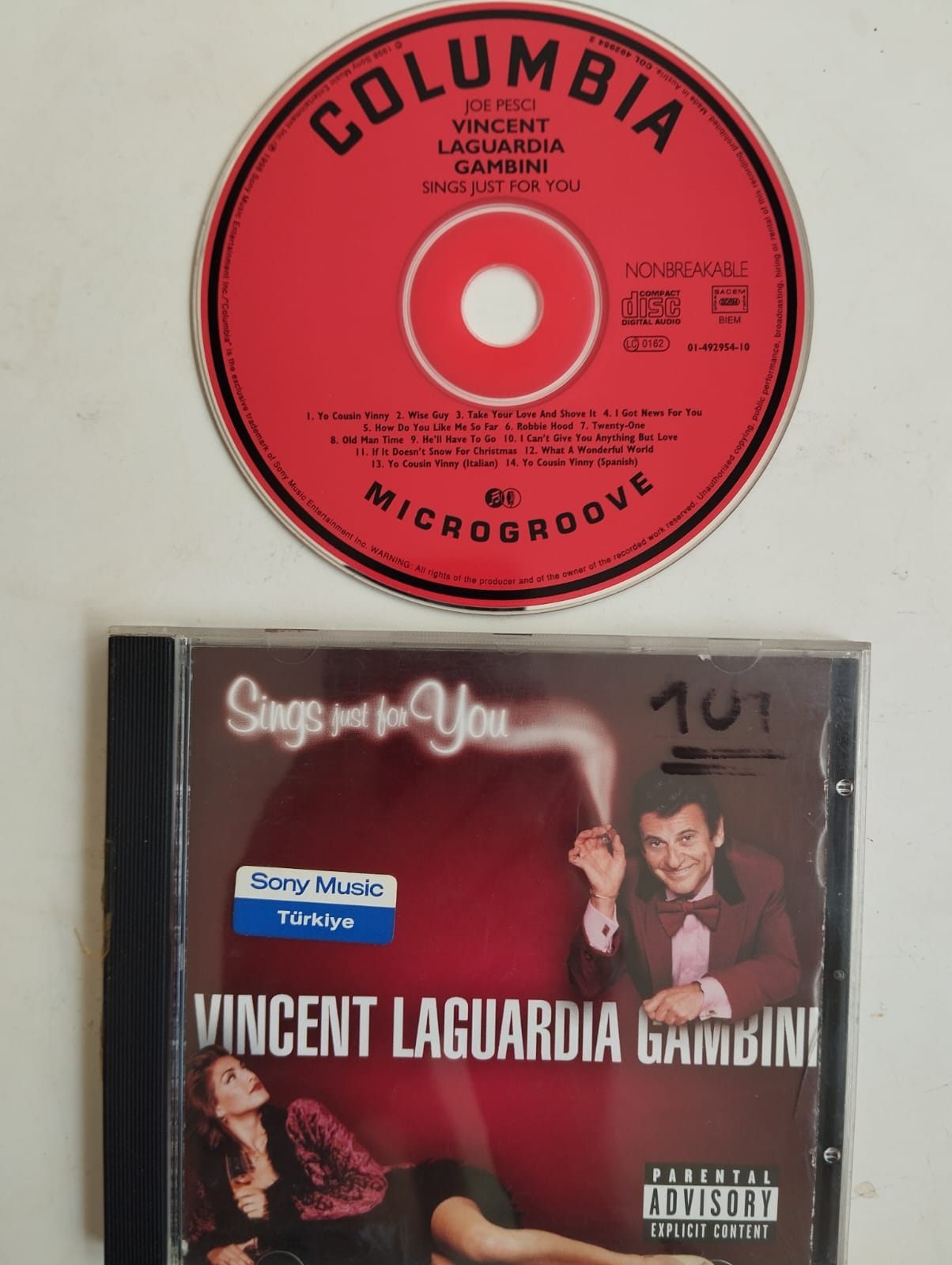 Joe Pesci – Vincent Laguardia Gambini Sings Just For You – 1998 Avrupa Basım - 2. El CD Albüm
