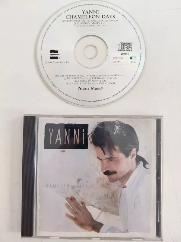 Yanni   – Chameleon Days - 1988  Avrupa  Basım - CD Albüm-2.el