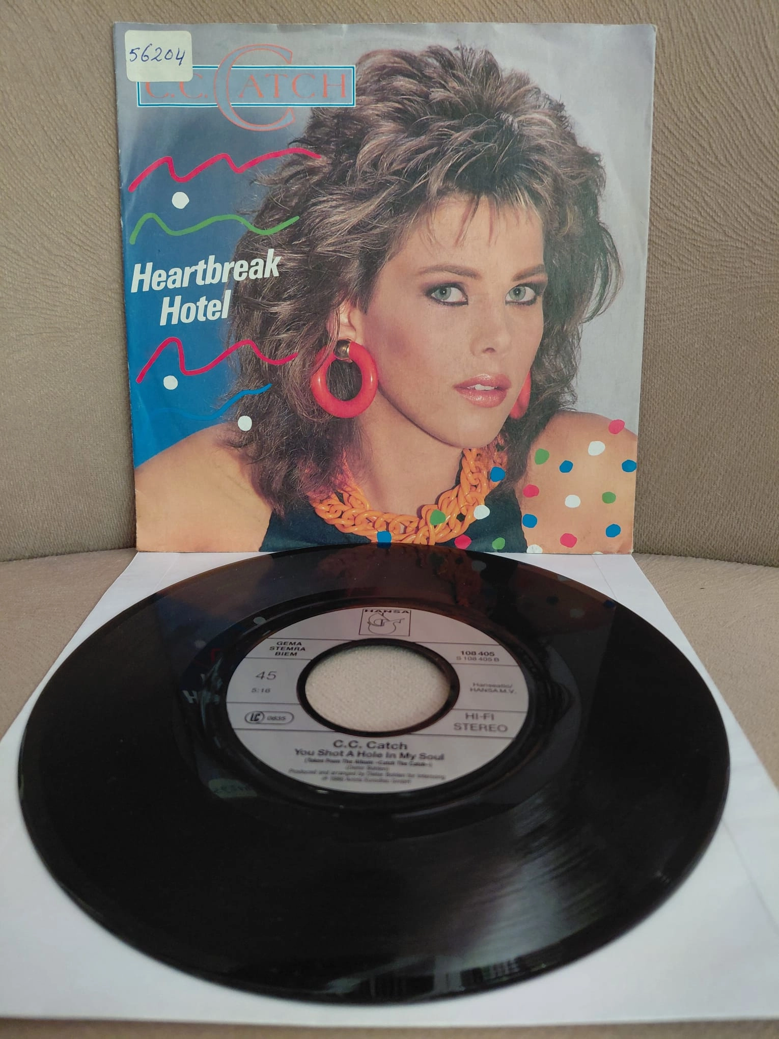 C.C. Catch  –  Heartbreak Hotel - 1986  Almanya Basım 45’lik  Plak