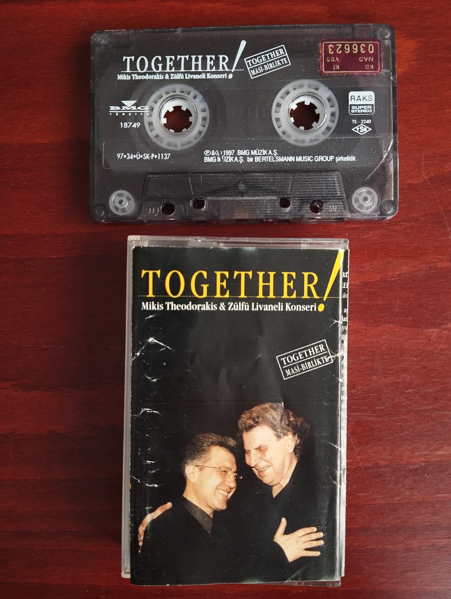 Mikis Theodorakis & Zülfü Livaneli – Together - 1997 Türkiye Basım Kaset Albüm-2.EL