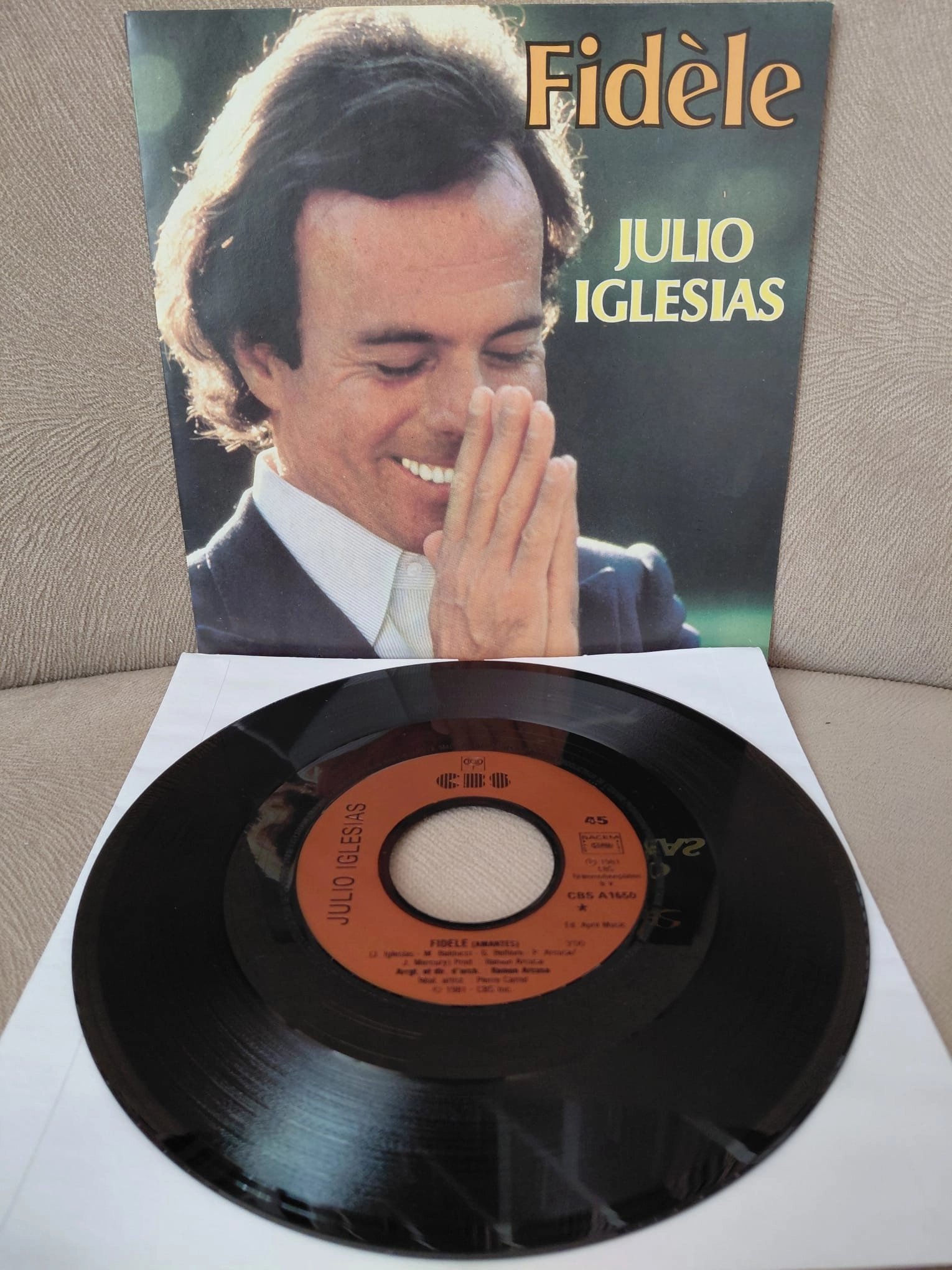 Julio Iglesias  –  Fidèle -  1981  Fransa Basım 45 lik Plak